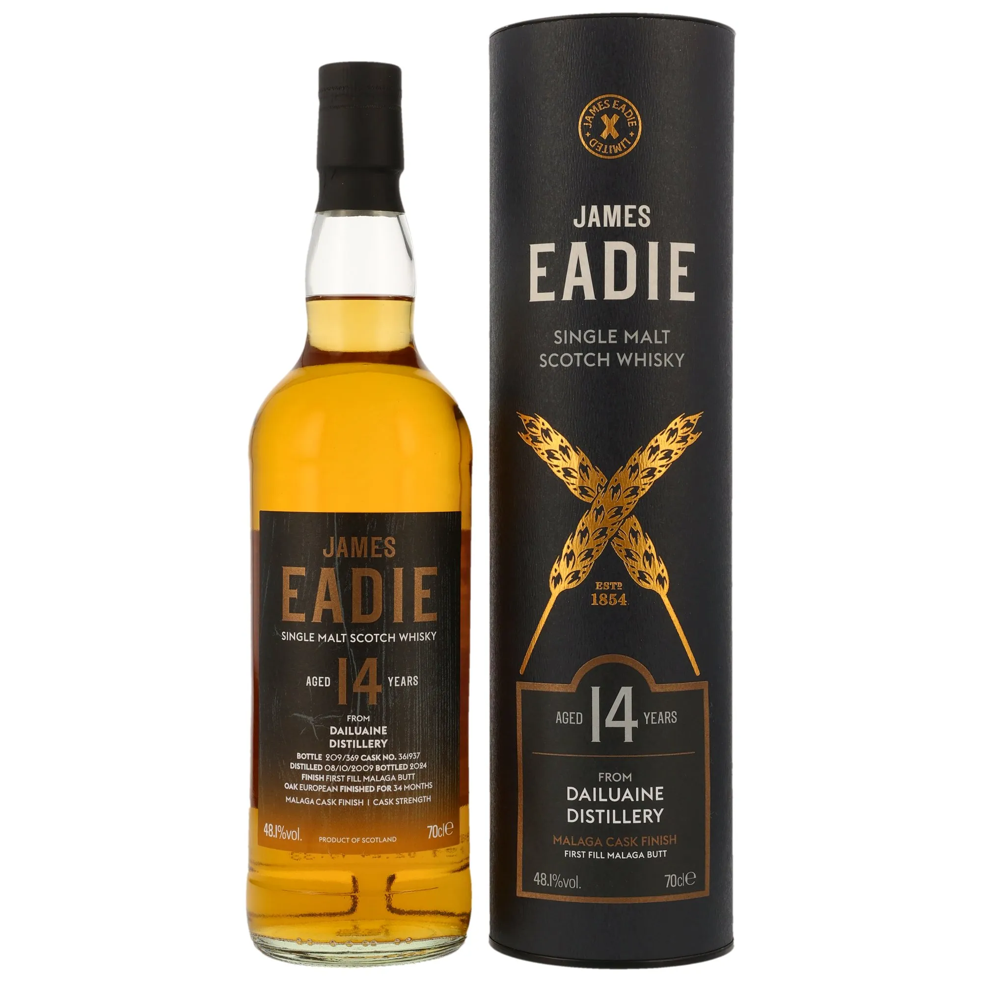 Dailuaine 14 Year Old, Malaga Cask, Cask #361937, 2009, James Eadie, 48.1%