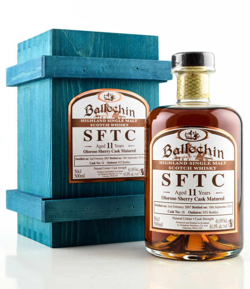 Ballechin 11 year old 2007/2018 SFTC Oloroso Sherry Cask Matured #18 61%vol. 0,5l