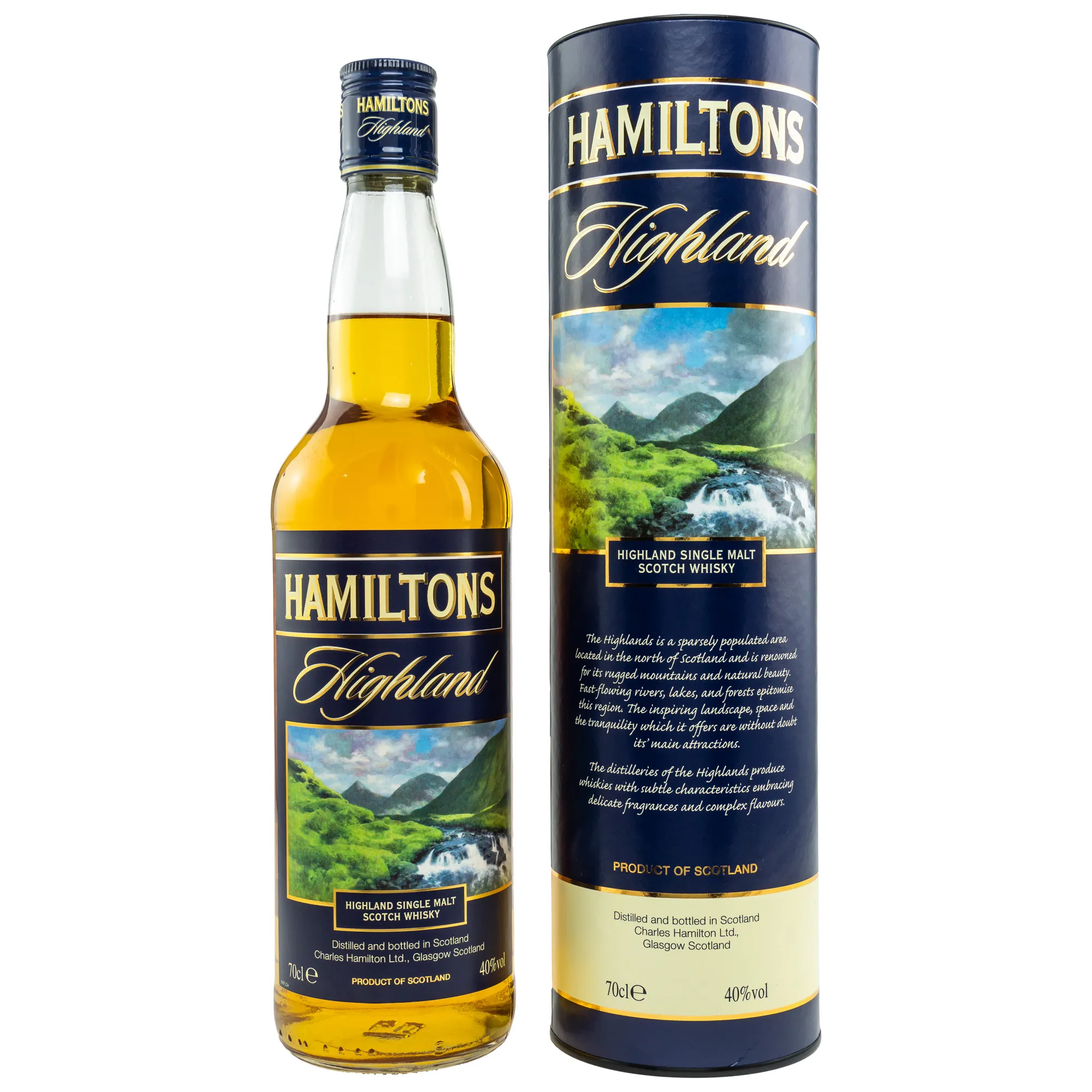Hamiltons Highland Single Malt, Bourbon Cask, Charles Hamilton Ltd, 40%