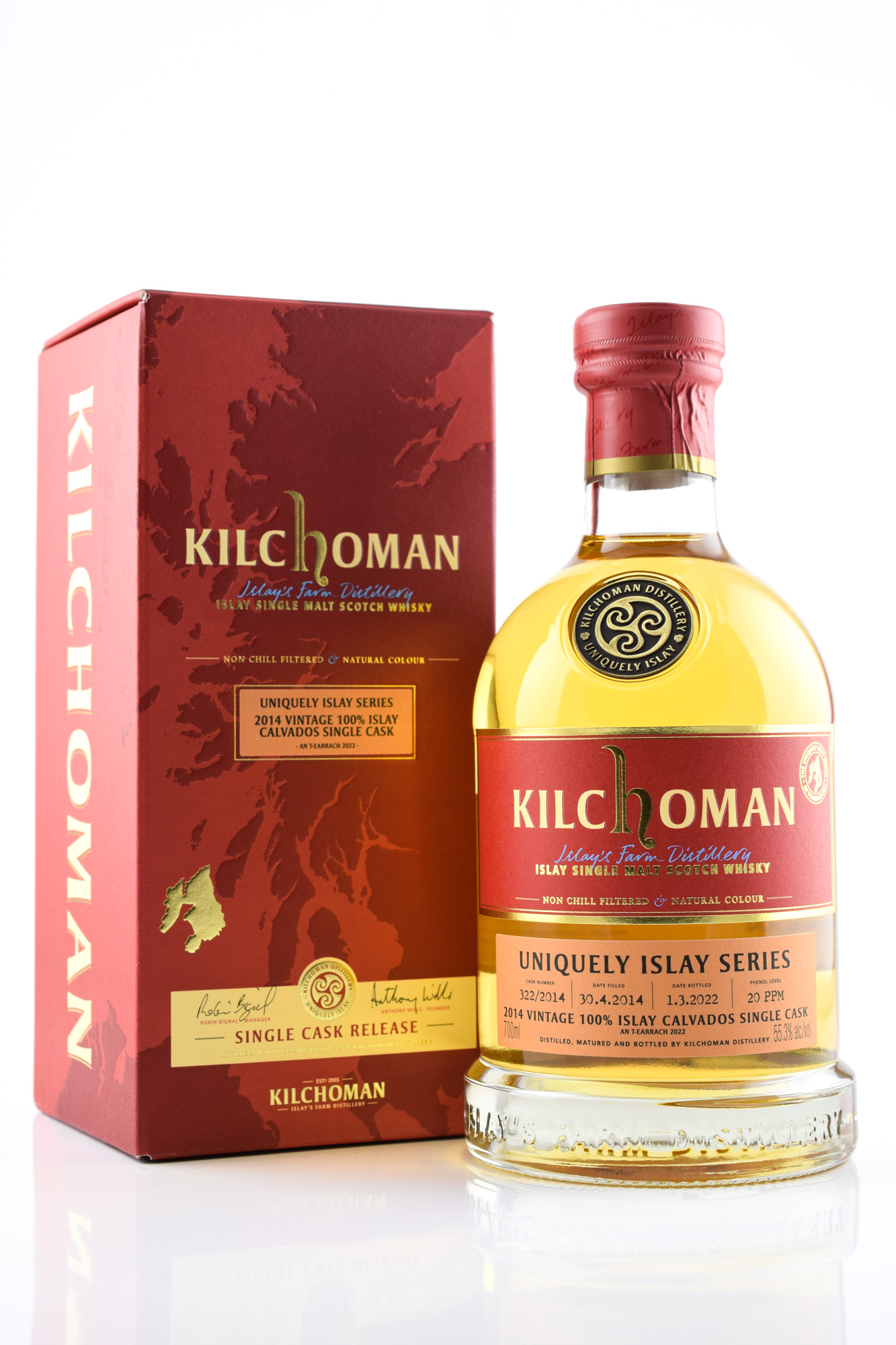 Kilchoman Vintage 2014 100% Islay Calvados Single Cask #322 56,3%vol. 0,7l #1/10