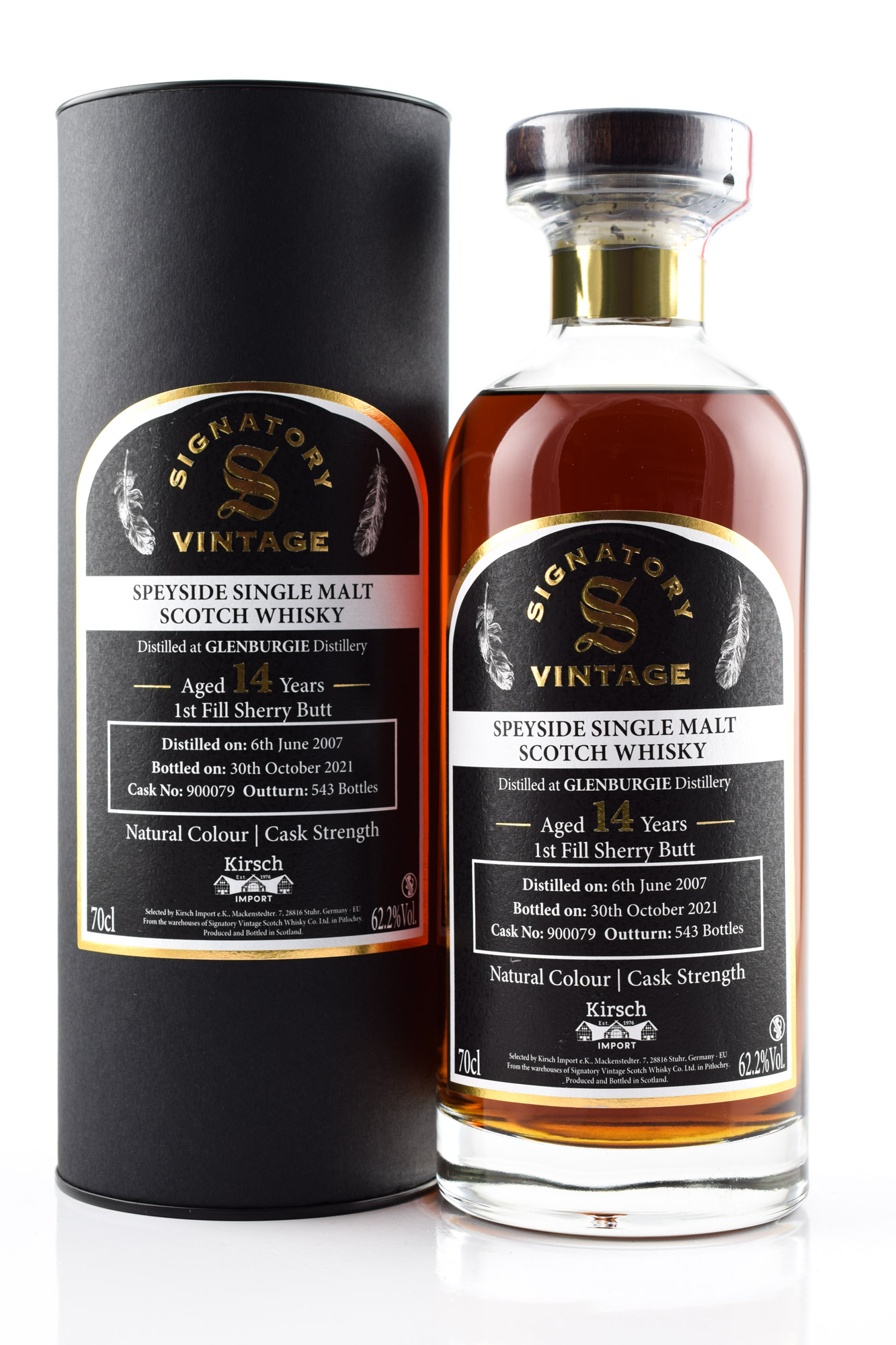 Glenburgie 14 year old 2007/2021 1st-fill Sherry Butt #900079 Vintage Signatory 62,2%vol. 0,7l