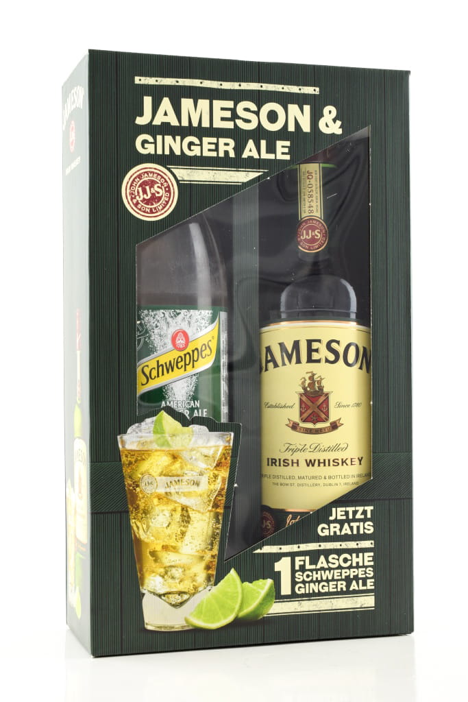 Jameson Irish Whiskey 40% vol. 0,7l with Schweppes Ginger Ale