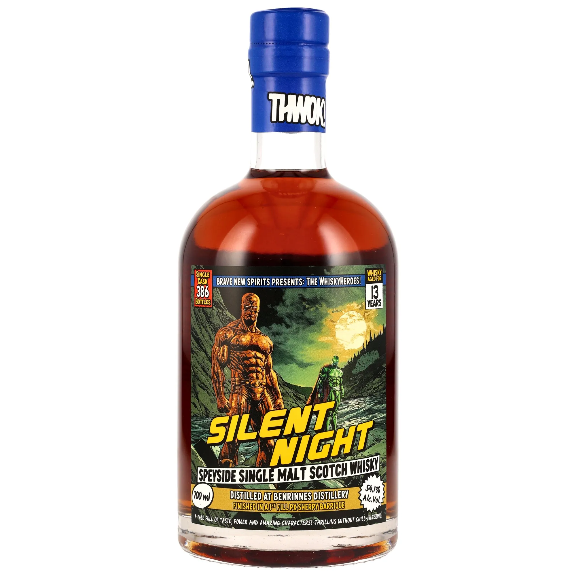Benrinnes Whiskyheroes: Silent Night 13 Year Old, Pedro Ximénez Sherry Cask, Cask #22051001/2022, 2012, Brave New Spirits, 54.1%