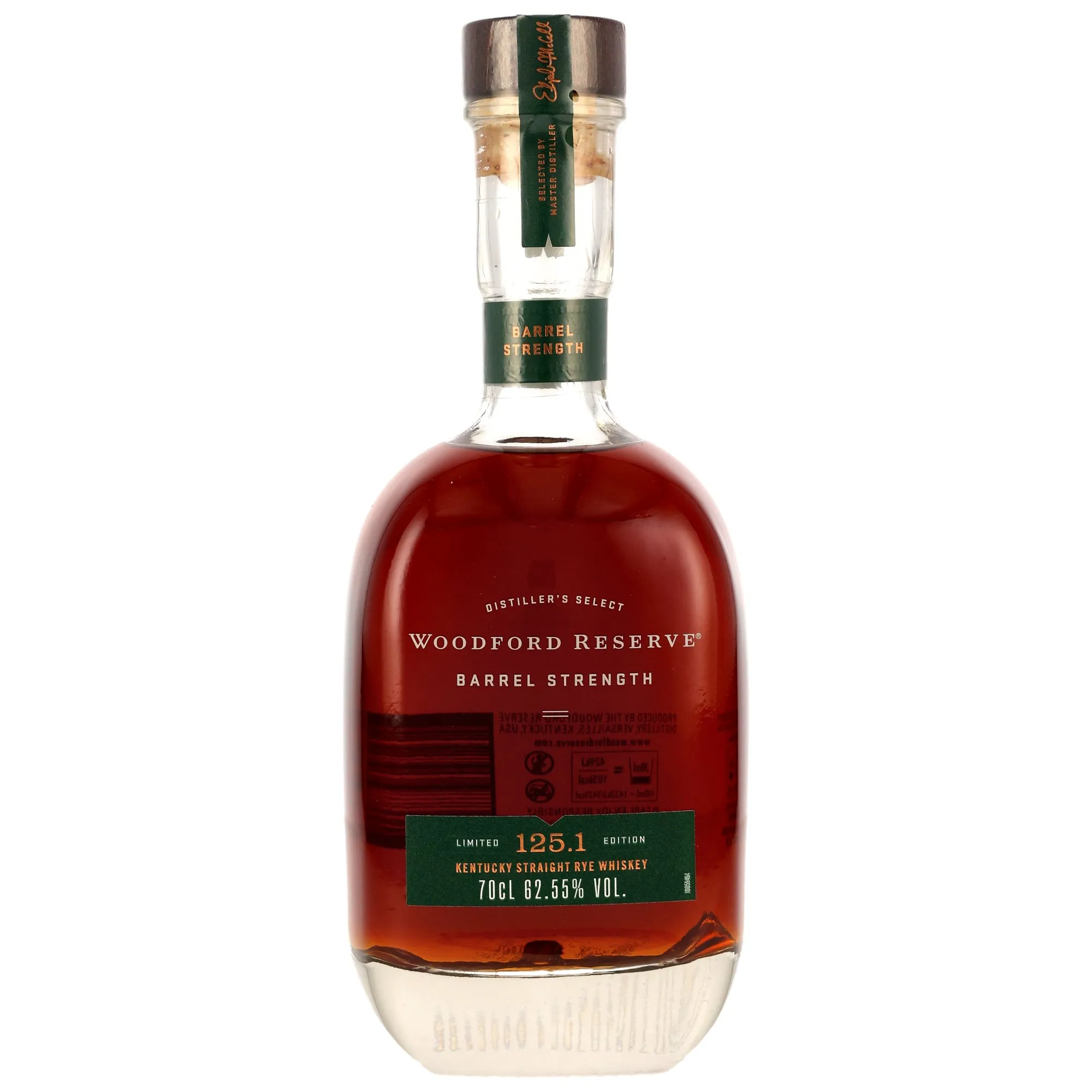 Woodford Reserve Barrel Strength Kentucky Rye, Batch No. 125.1, 2025, 62.55%