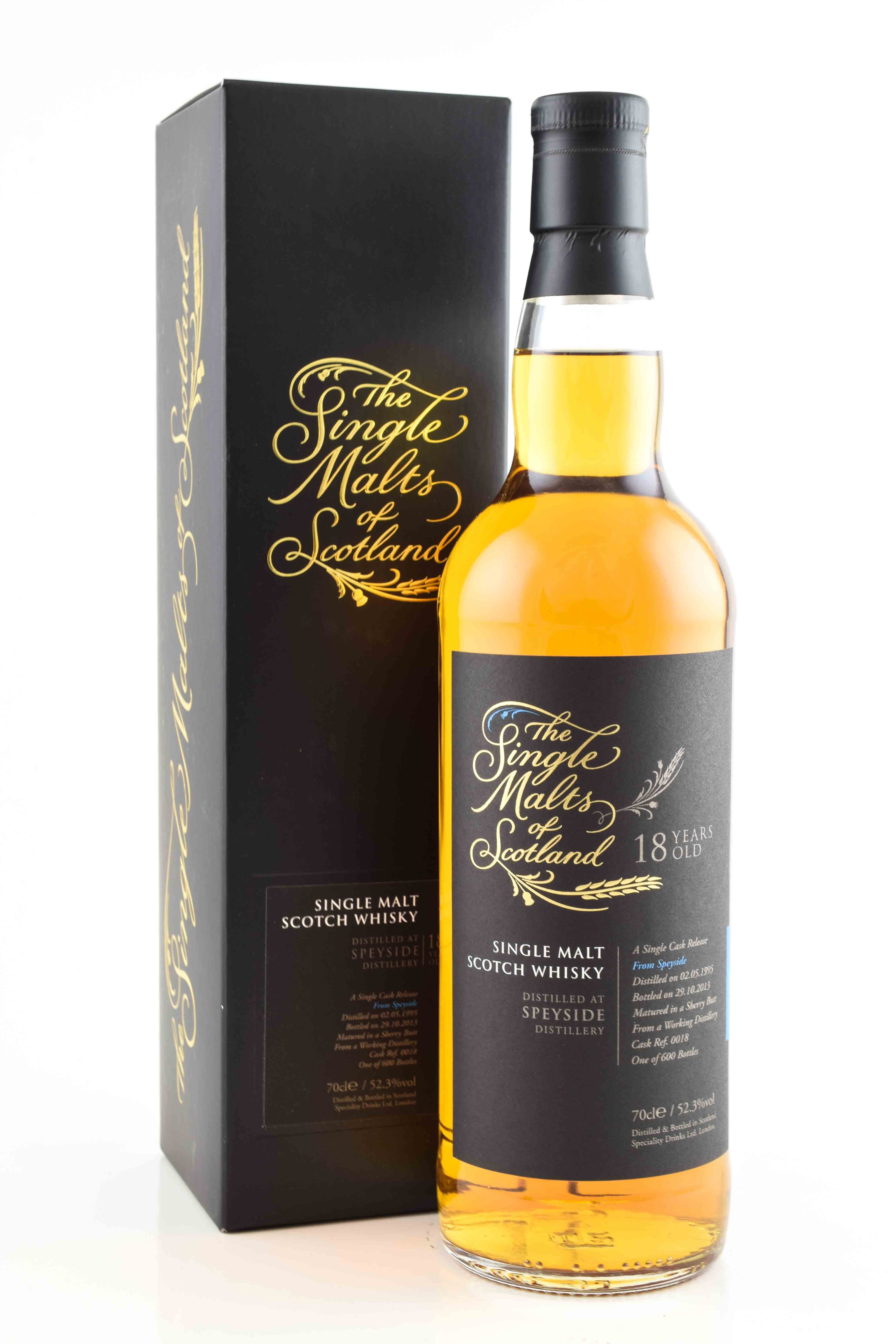 Speyside 18 Jahre 1995/2013 "The Single Malts of Scotland" 52,3%vol. 0,7l