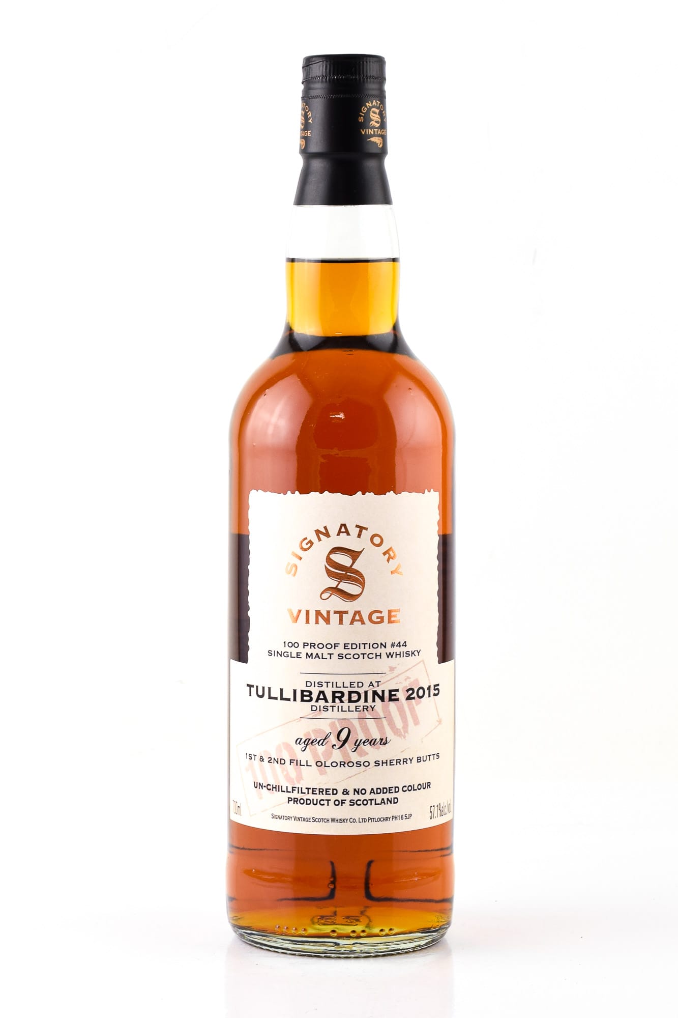 Tullibardine 2015 100 Proof Edition #44 Signatory Vintage
