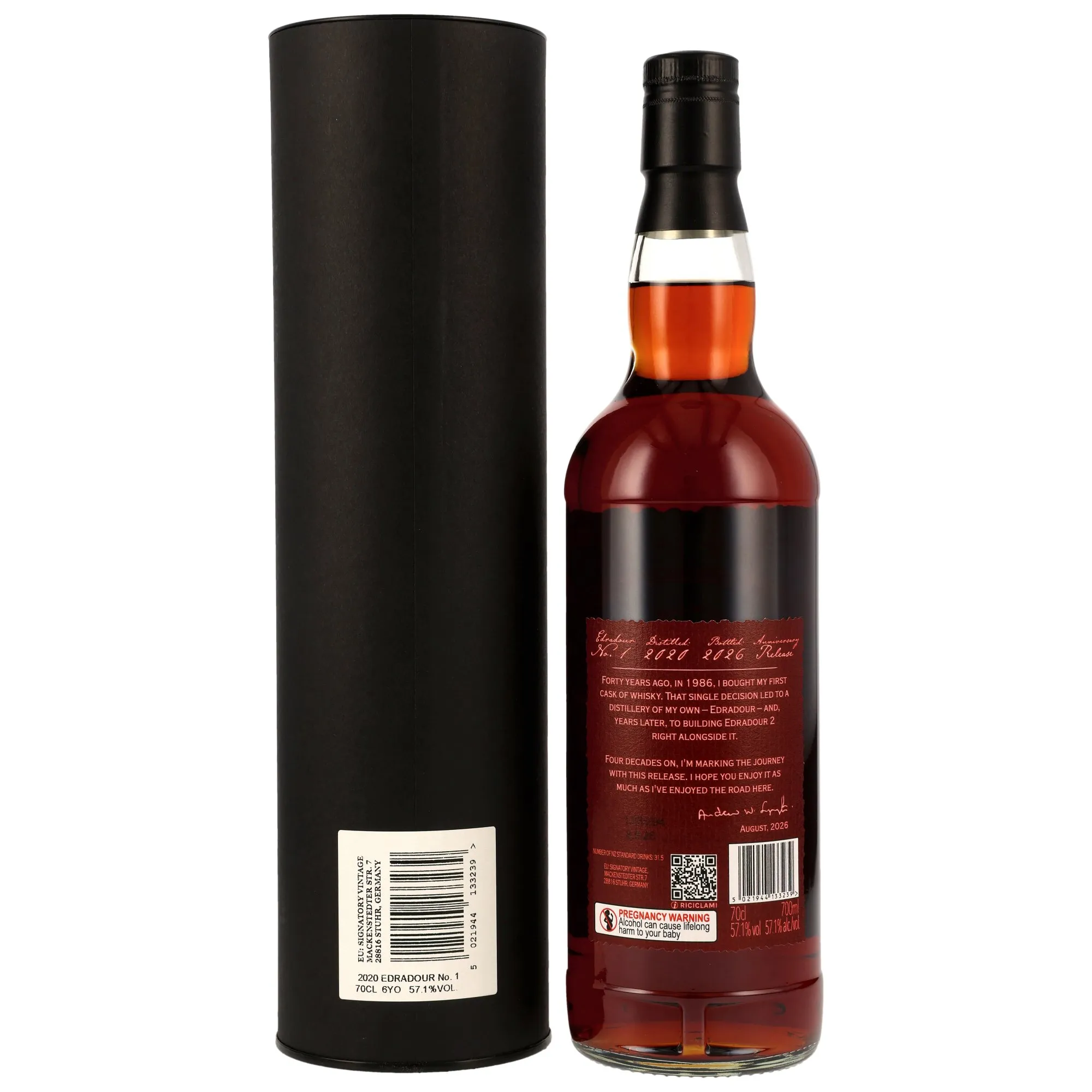 Edradour No. 1 - 6 Jahre 1st-fill Pedro Ximénez Hogsheads - Anniversary Release