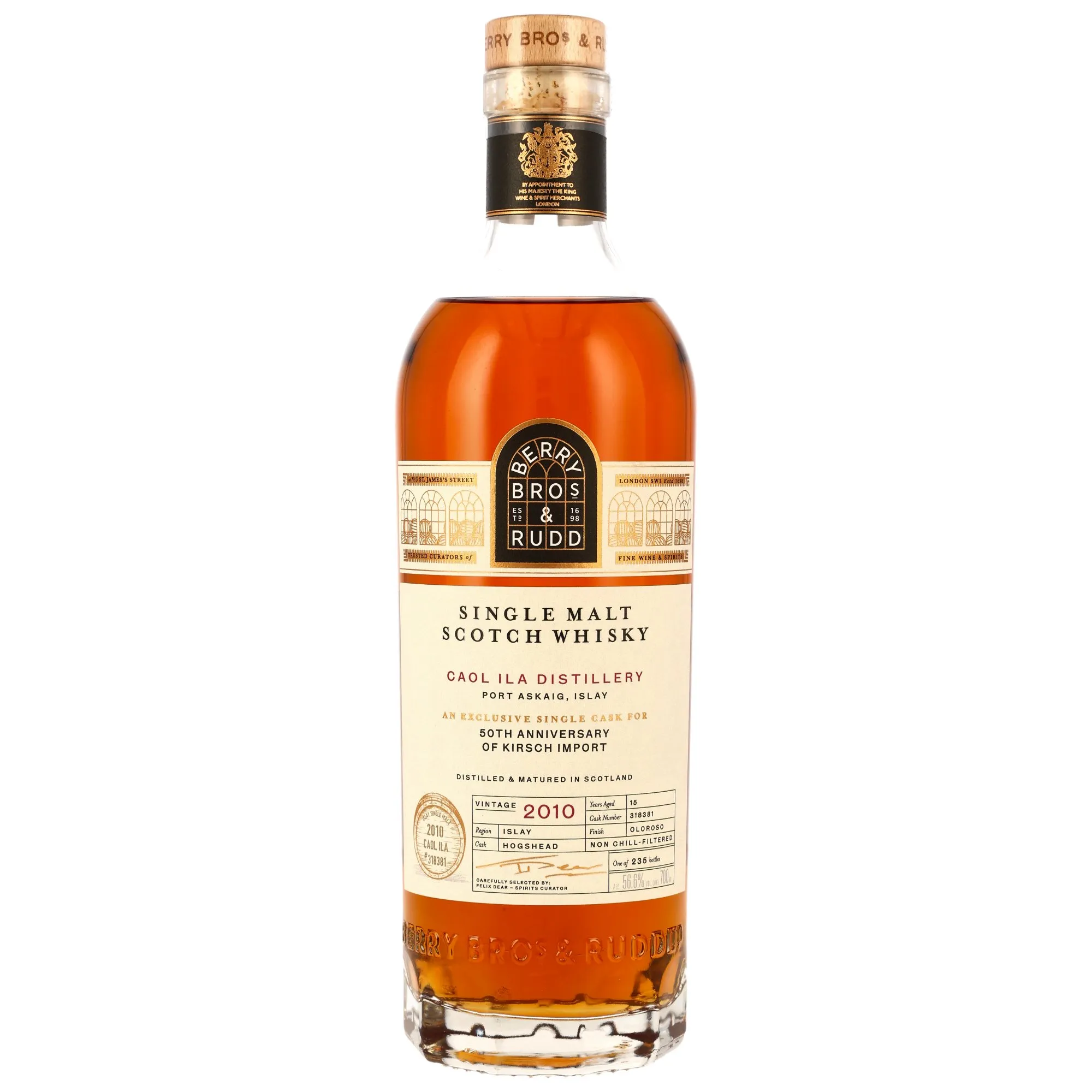 Caol Ila 2010/2026 - 15 Year Old - Oloroso Sherry Cask Finish #318381 (Berry Bros. & Rudd) - 50th Anniversary
