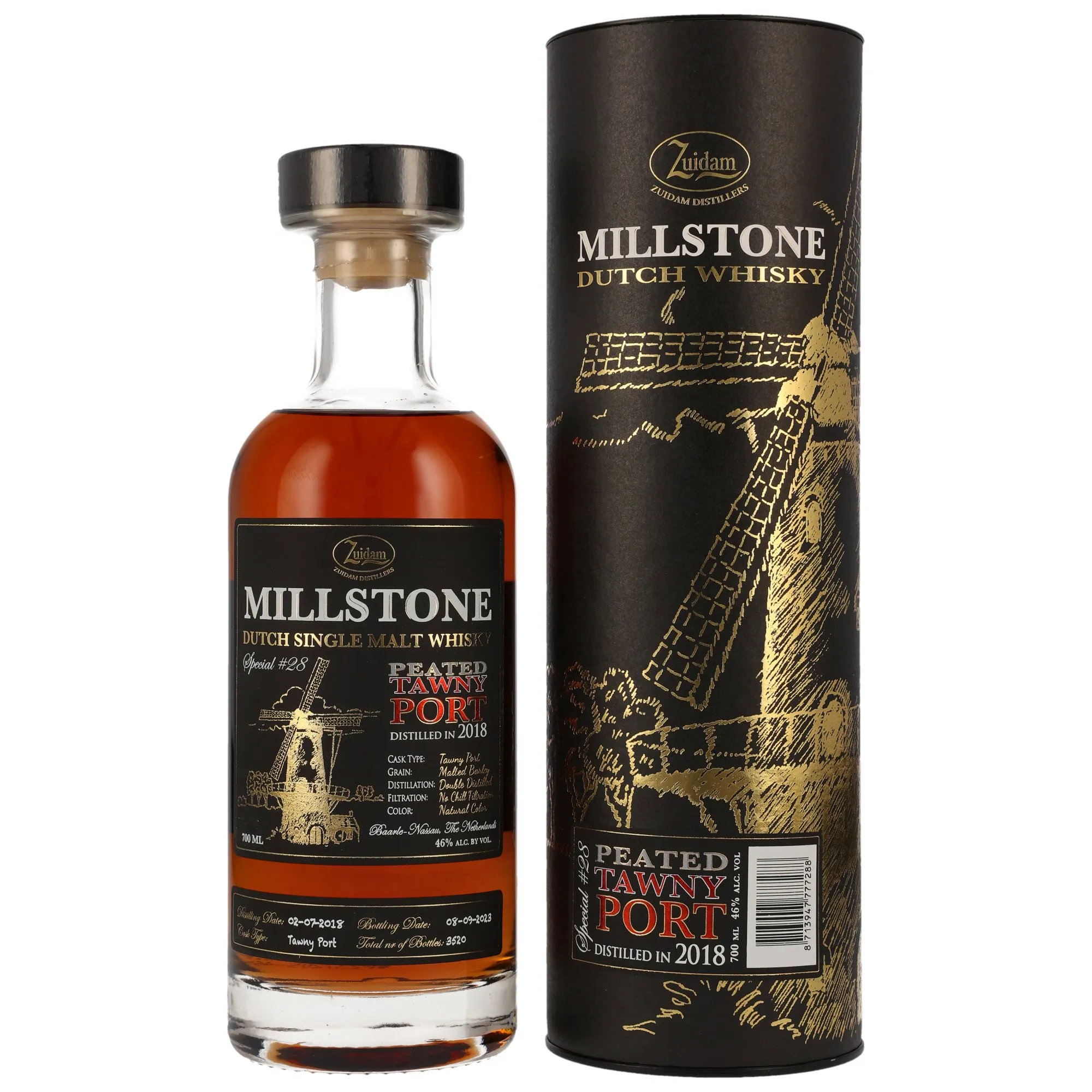 Zuidam Millstone Peated Tawny Port Special No. 28 5 Year Old, Tawny Port Cask, 2023, 46%