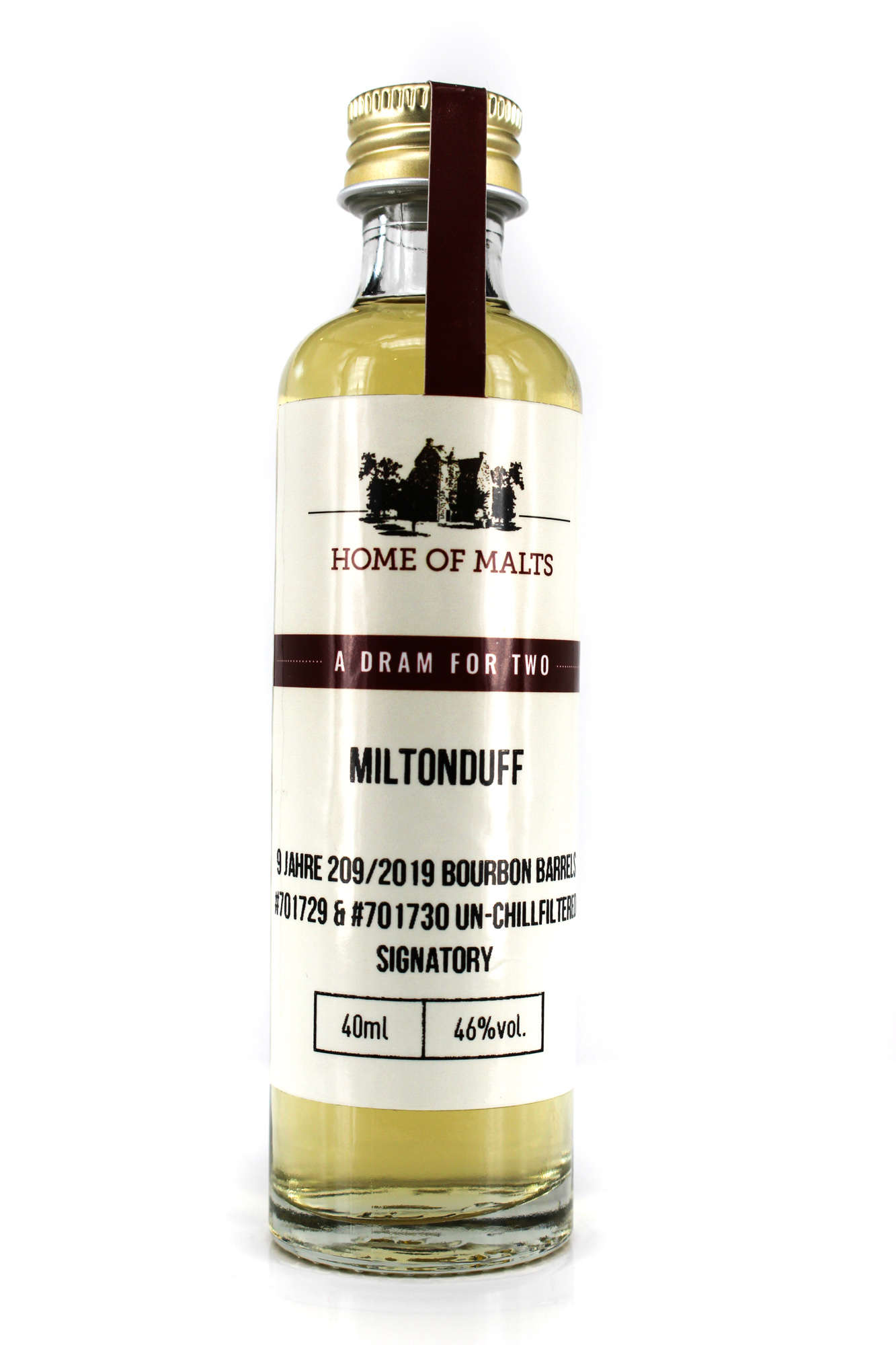Miltonduff 9 Jahre 2009/2019 Bourbon Barrels #701729 & #701730 Un-Chillfiltered Signatory 46%vol. Sa