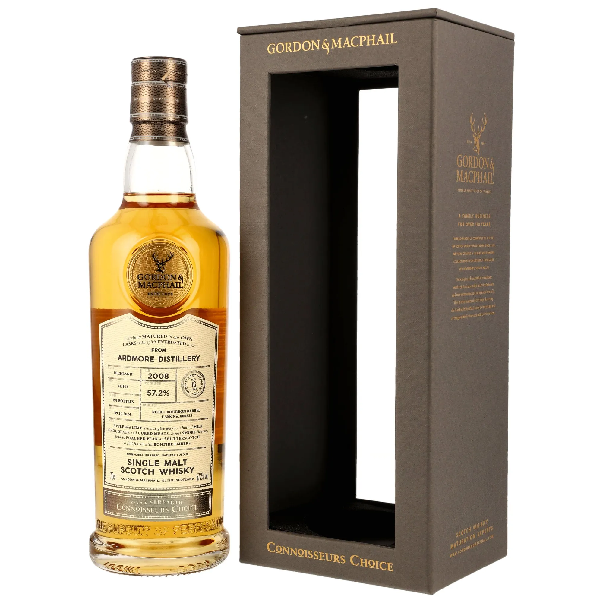 Ardmore Connoisseurs Choice 16 Year Old, Refill Bourbon Cask, Cask #800223, 2008, Gordon & MacPhail, 57.2%