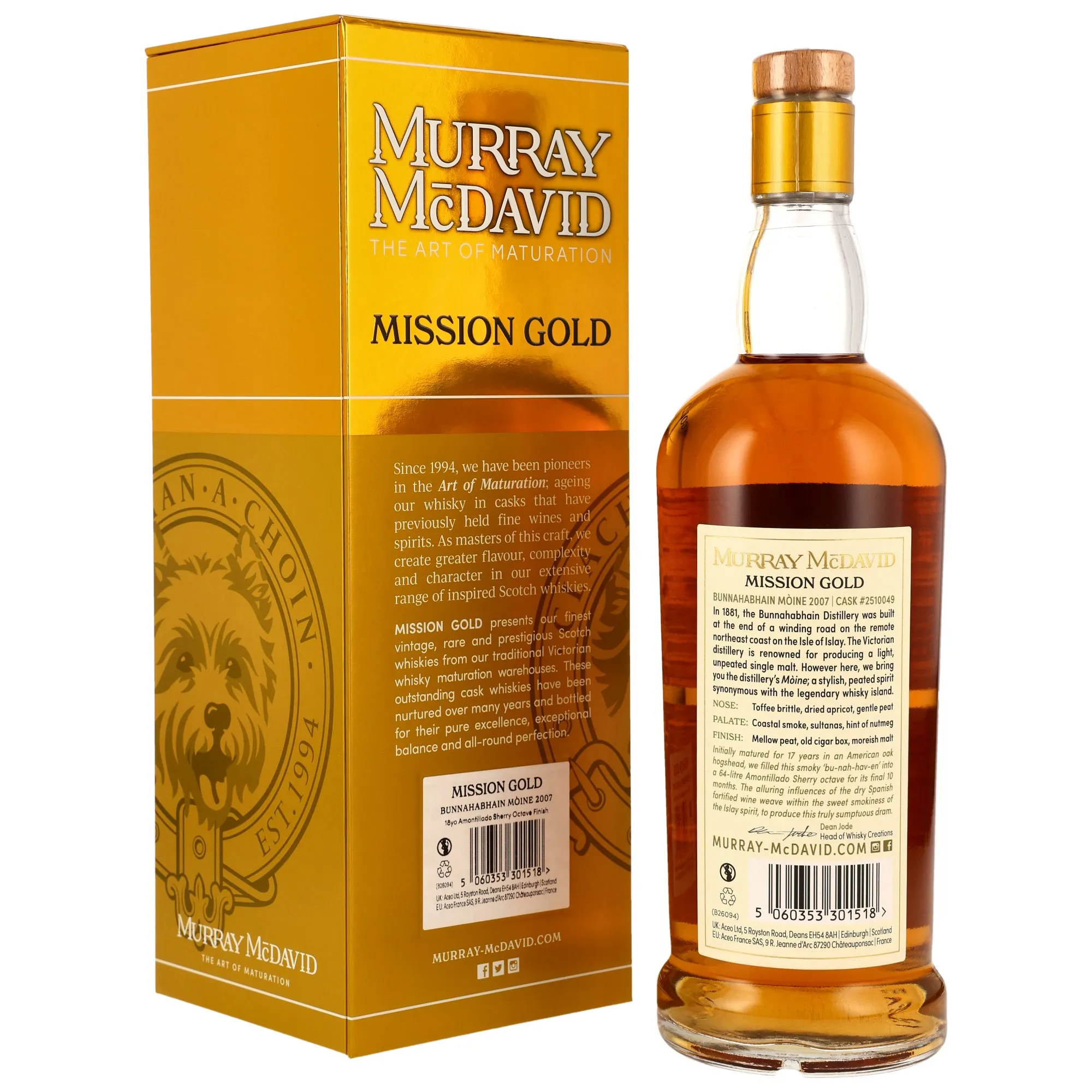 Bunnahabhain Moine 2007/2026 - 18 Jahre - Amontillado Sherry Octave Cask Finish #2510049 - Murray McDavid