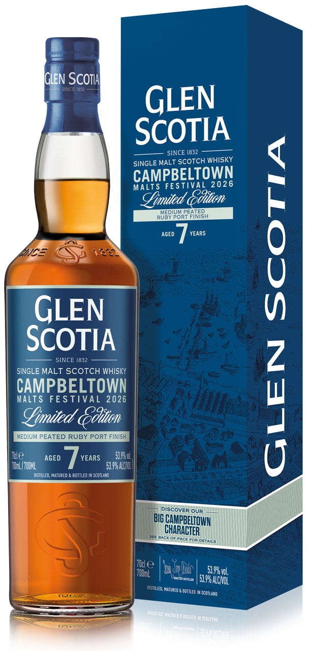 Glen Scotia Campbeltown Malts Festival 7 Year Old, First Fill Bourbon & Ruby Port Cask, 2026 Campbeltown Malts Festival Release, 2026, 53.9%