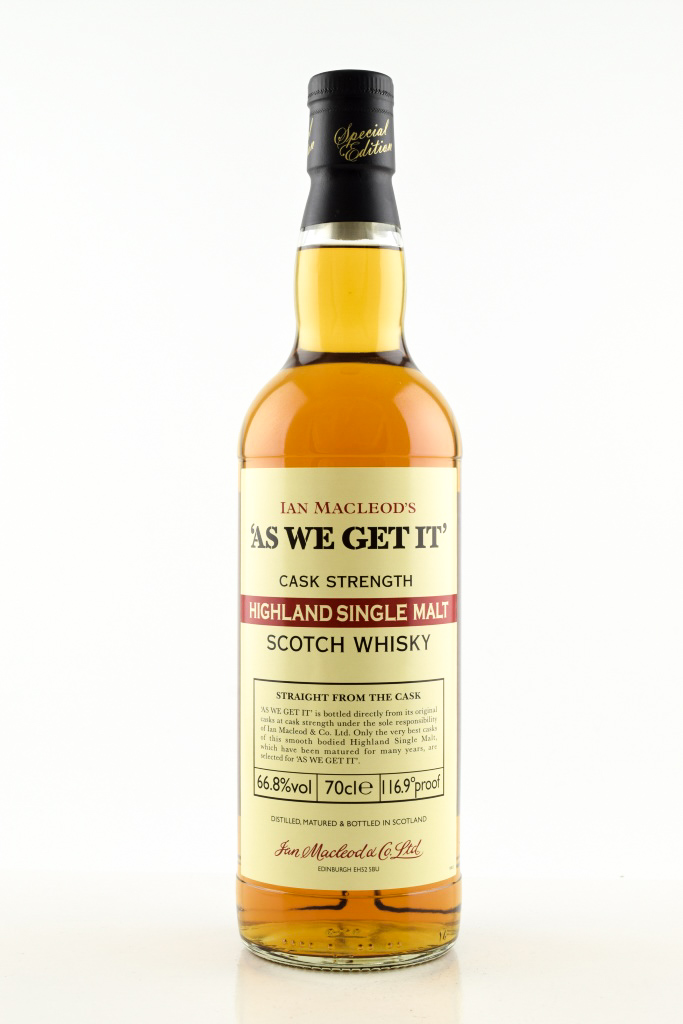"AS WE GET IT" Highlands Ian MacLeod 66.8% vol. 0,7l "AS WE GET IT" Highlands Ian MacLeod 66.8% vol. 0,7l