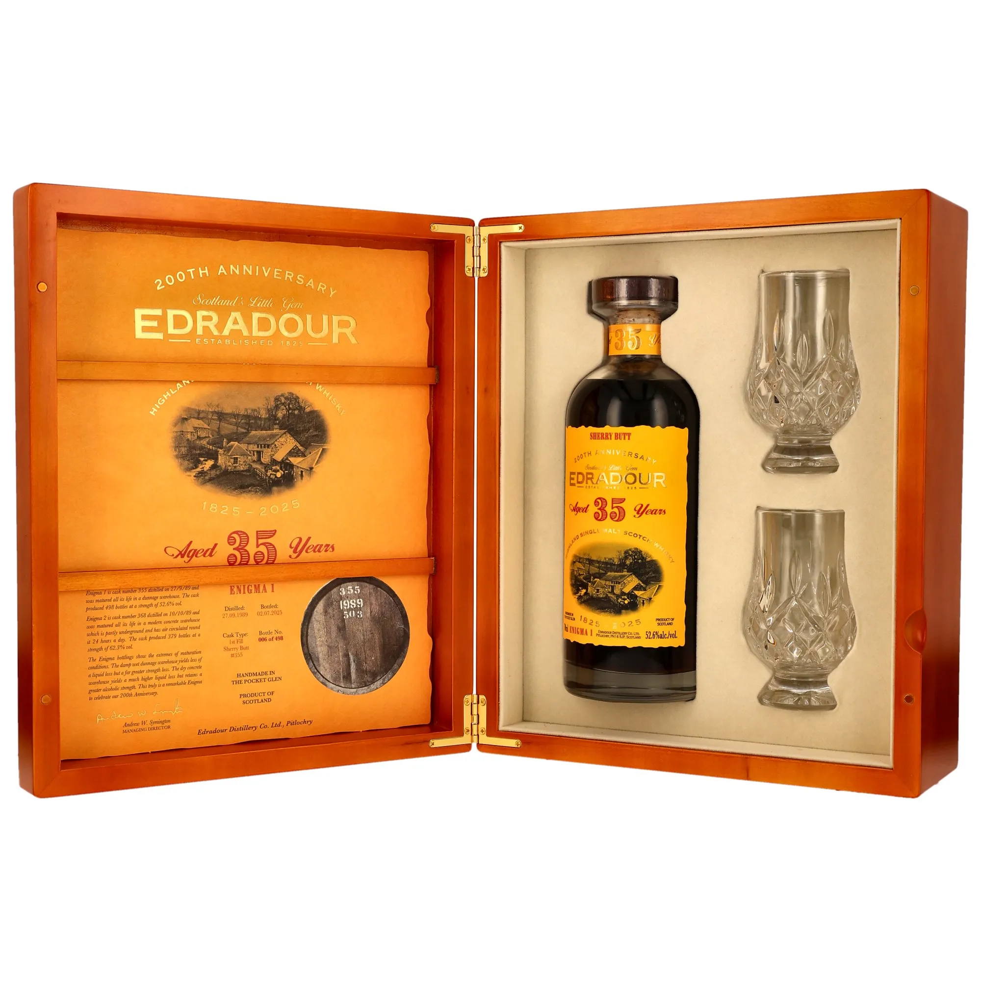 Edradour 1989/2025 - 35 Jahre - Enigma Part 1 - 1st Fill Sherry Butt #355 - 200th Anniversary