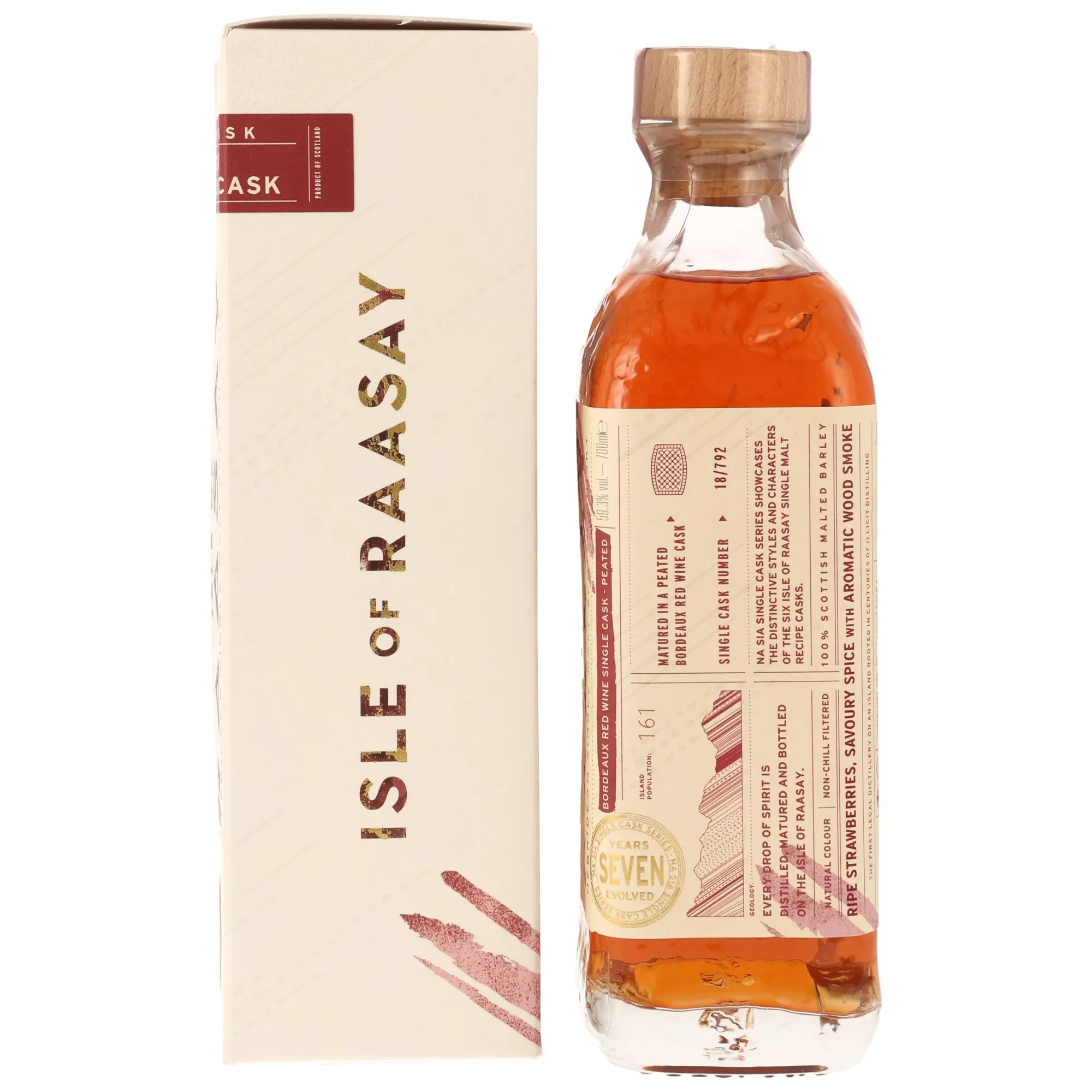 Isle of Raasay 2018/2026 - 7 Year Old - Single Malt Whisky - Peated Bordeaux Red Wine Single Cask #18/792