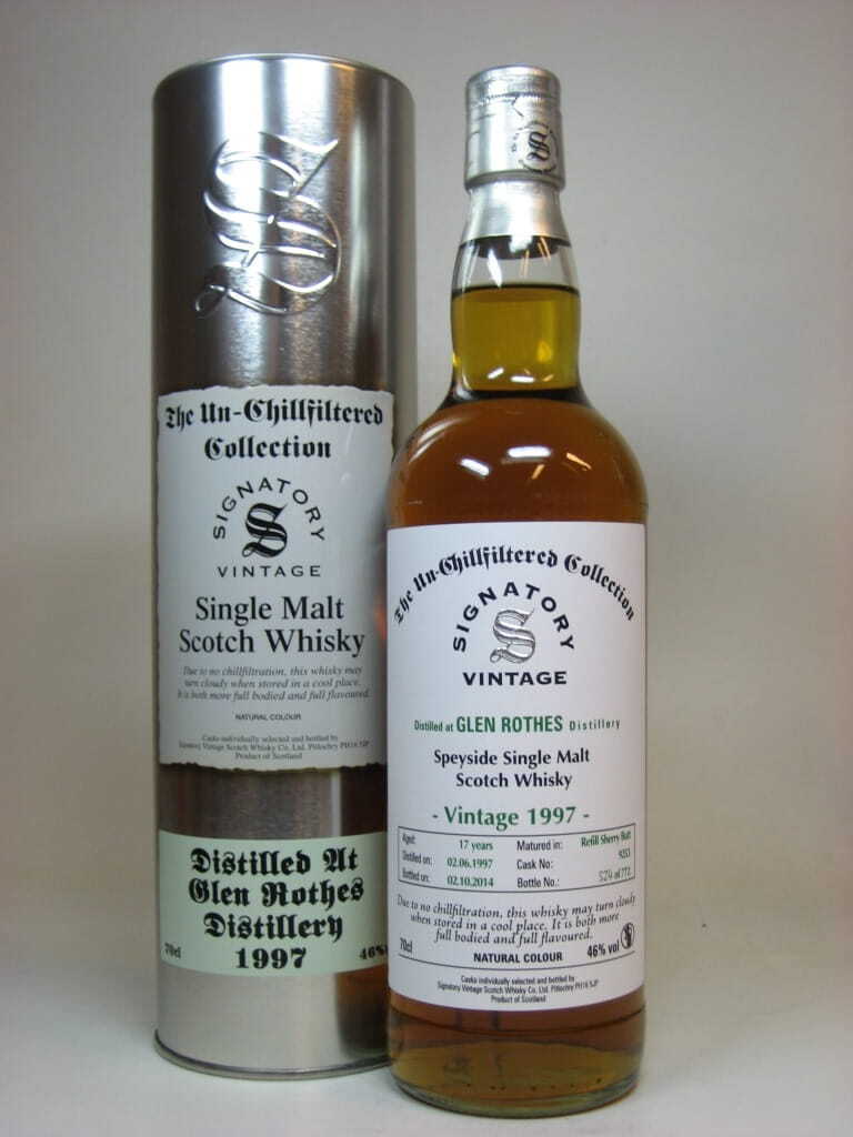 Glenrothes 17 Jahre 1997/2014 Refill Sherry Butt #9253 Un-Chillfiltered Signatory 46%vol. 0,7l