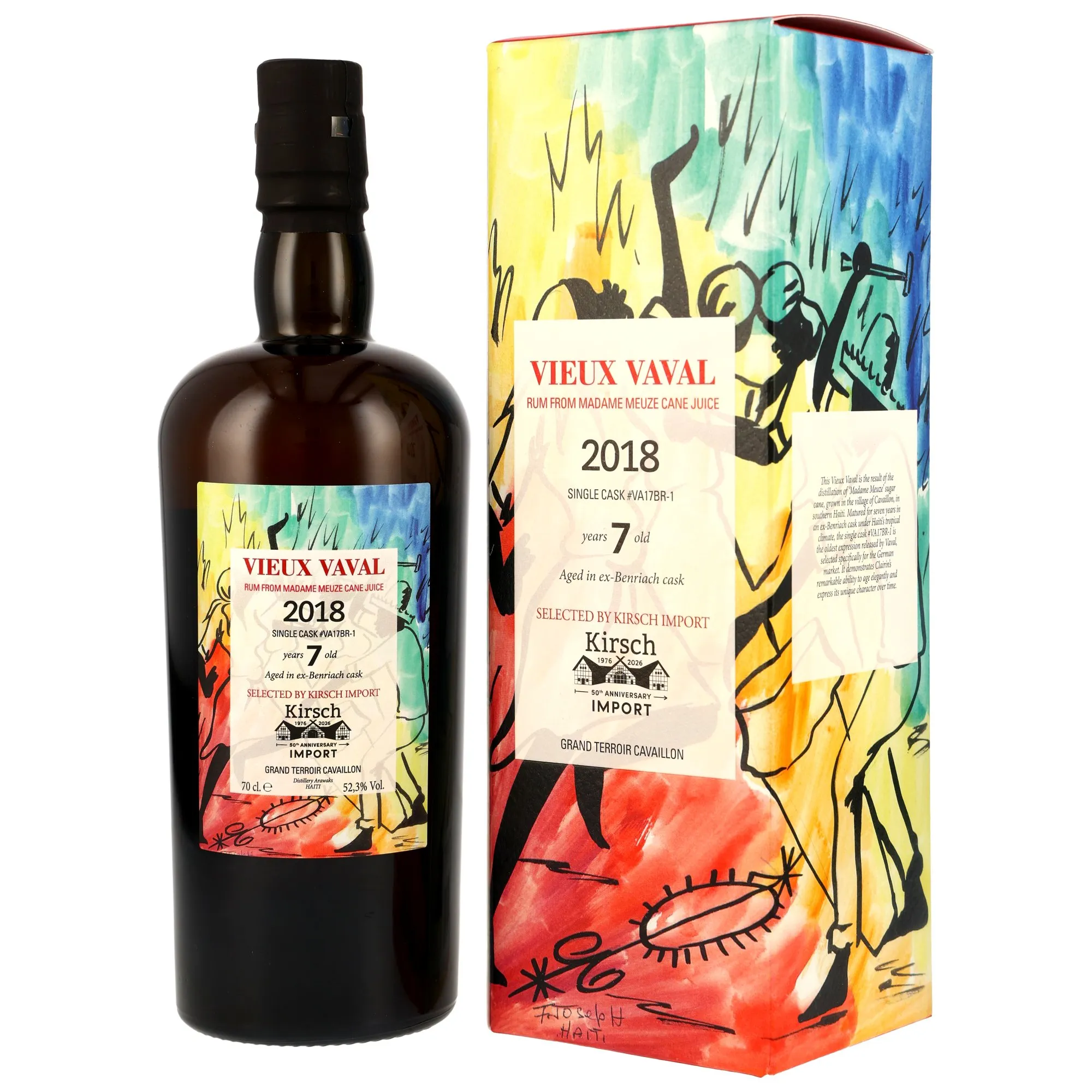 CLAIRIN Vaval 2018 - 7 Jahre - Ex-Benriach Single Cask #VA17BR-1 - 50th Anniversary Kirsch Import