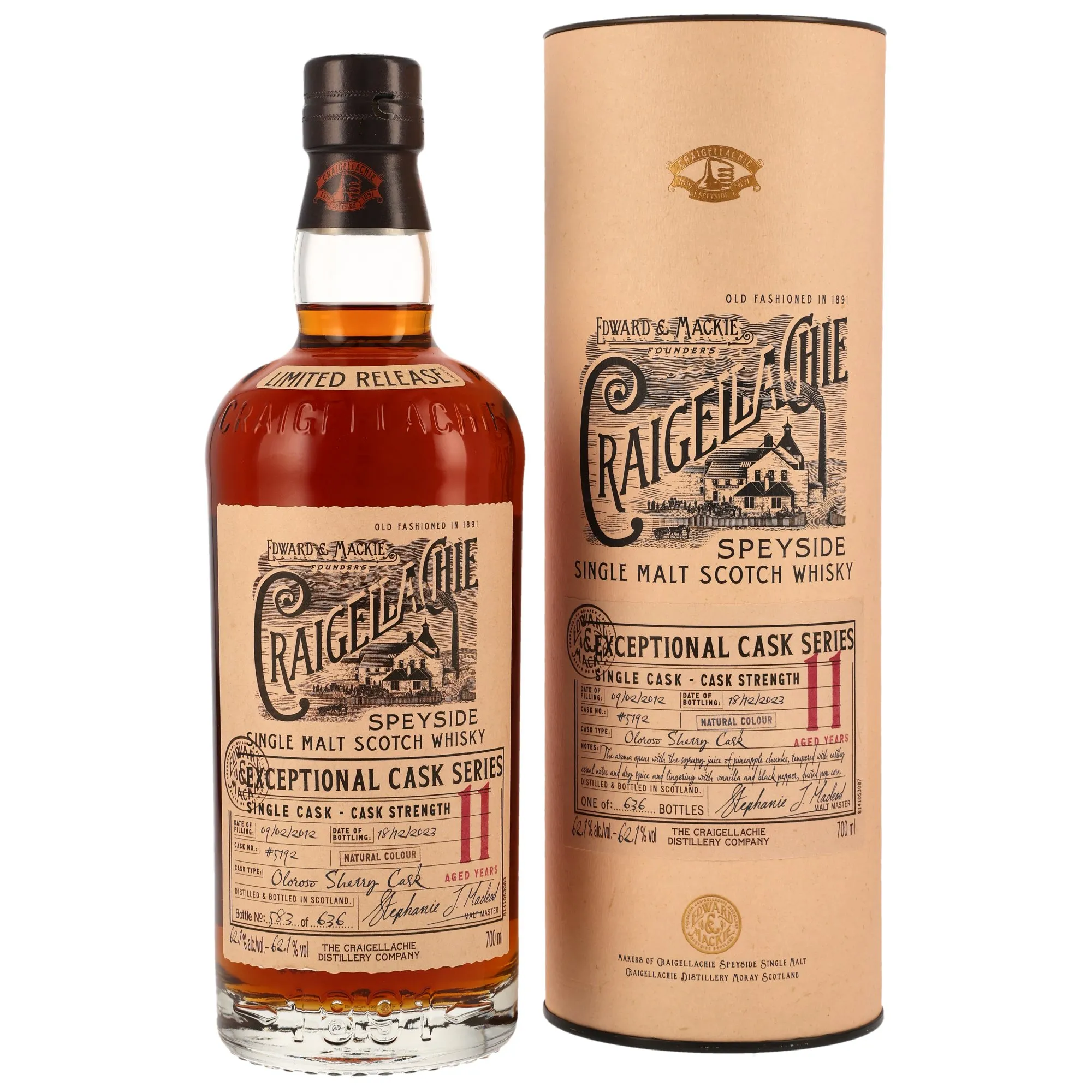 Craigellachie Exceptional Cask Series 11 Year Old, Oloroso Sherry Cask, Cask #5192, 2023, 62.1%