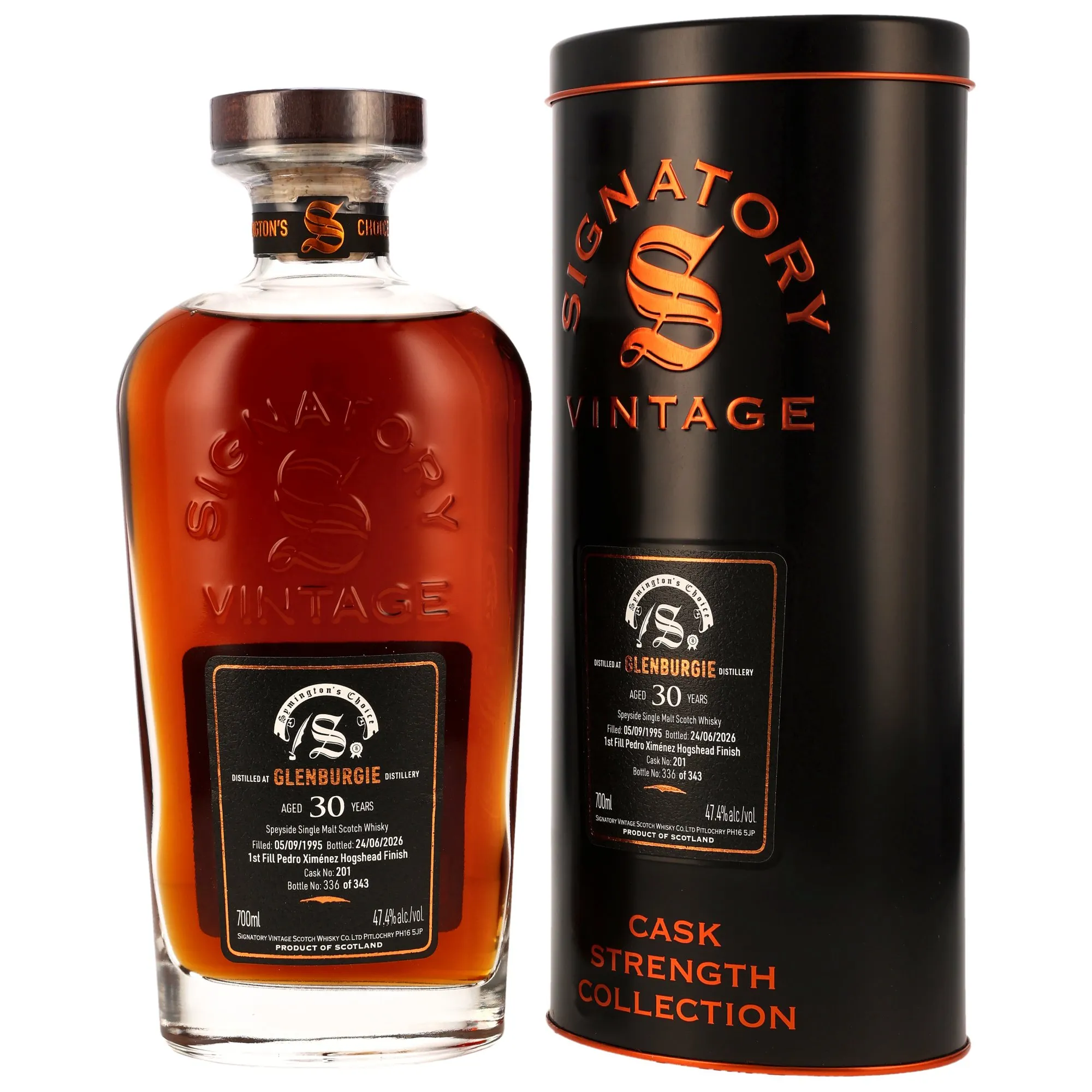 Glenburgie 1995/2026 - 30 Jahre - 1st Fill PX Sherry Cask Finish #201 - Sig Symingtons Choice