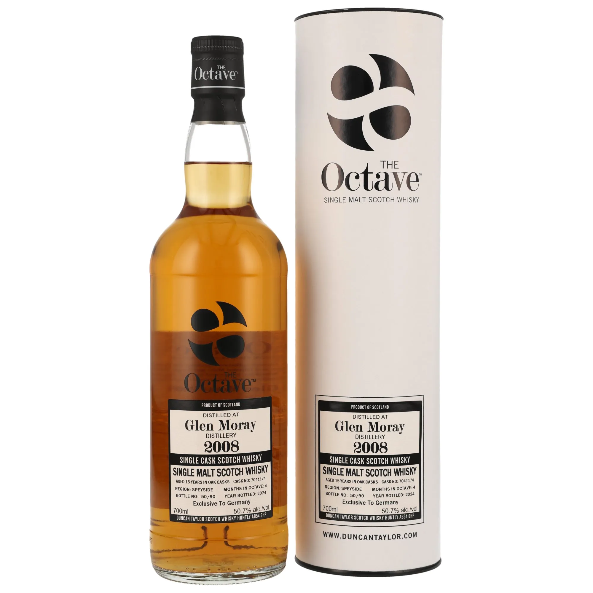 Glen Moray The Octave 15 Year Old, Octave Cask, Cask #7041174, 2008, Duncan Taylor, 50.7%