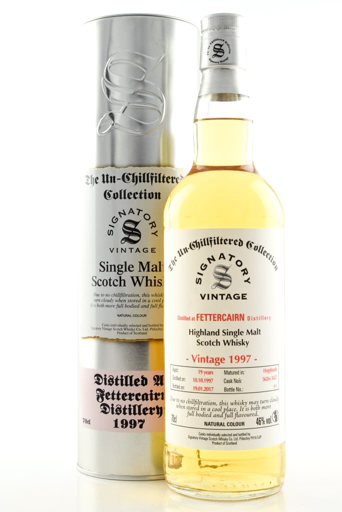Fettercairn 19 Year Old 1997/2017 hogsheads # 5626 & # 5627 Un-chillfiltered Signatory 46% vol. 0,7l Fettercairn 19 Year Old 1997/2017 hogsheads # 5626 & # 5627 Un-chillfiltered Signatory 46% vol. 0,7l