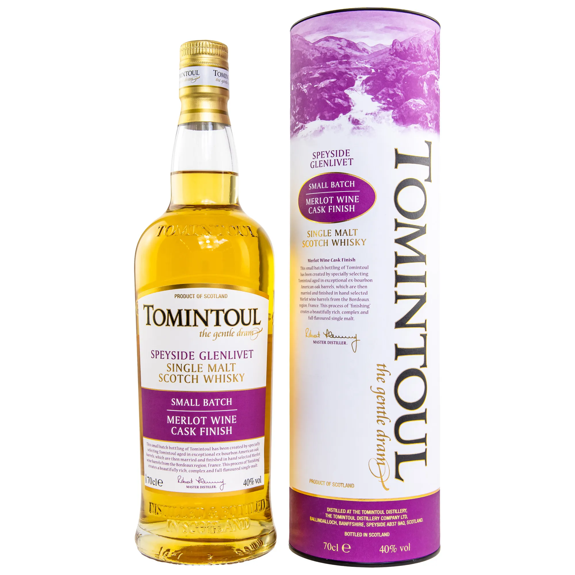 Tomintoul Merlot Cask Finish, Bourbon & Merlot Wine Cask, 2022, 40%