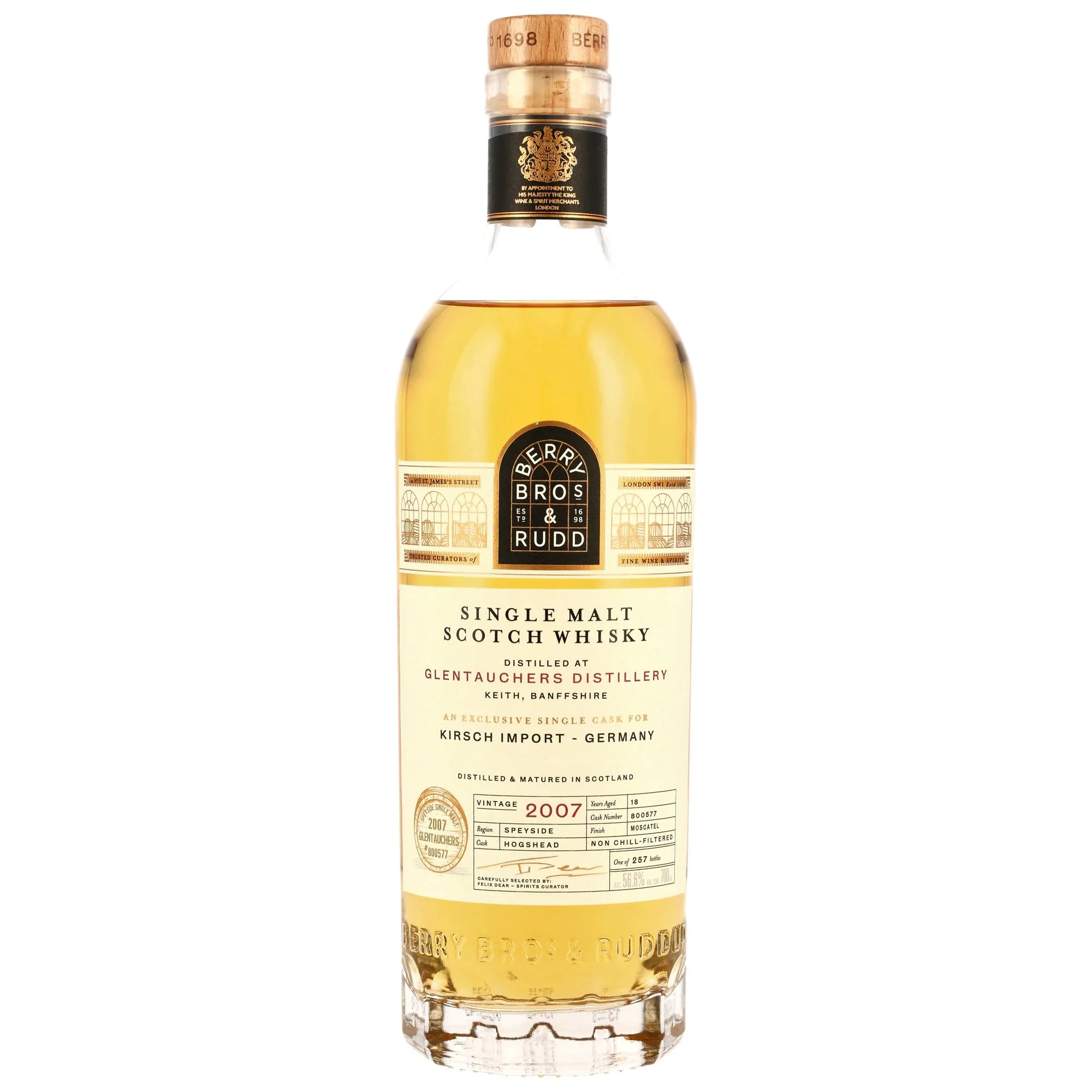 Glentauchers 18 Year Old, Moscatel Cask, Cask #800577, 2007, Berry Bros. & Rudd, 56.6%