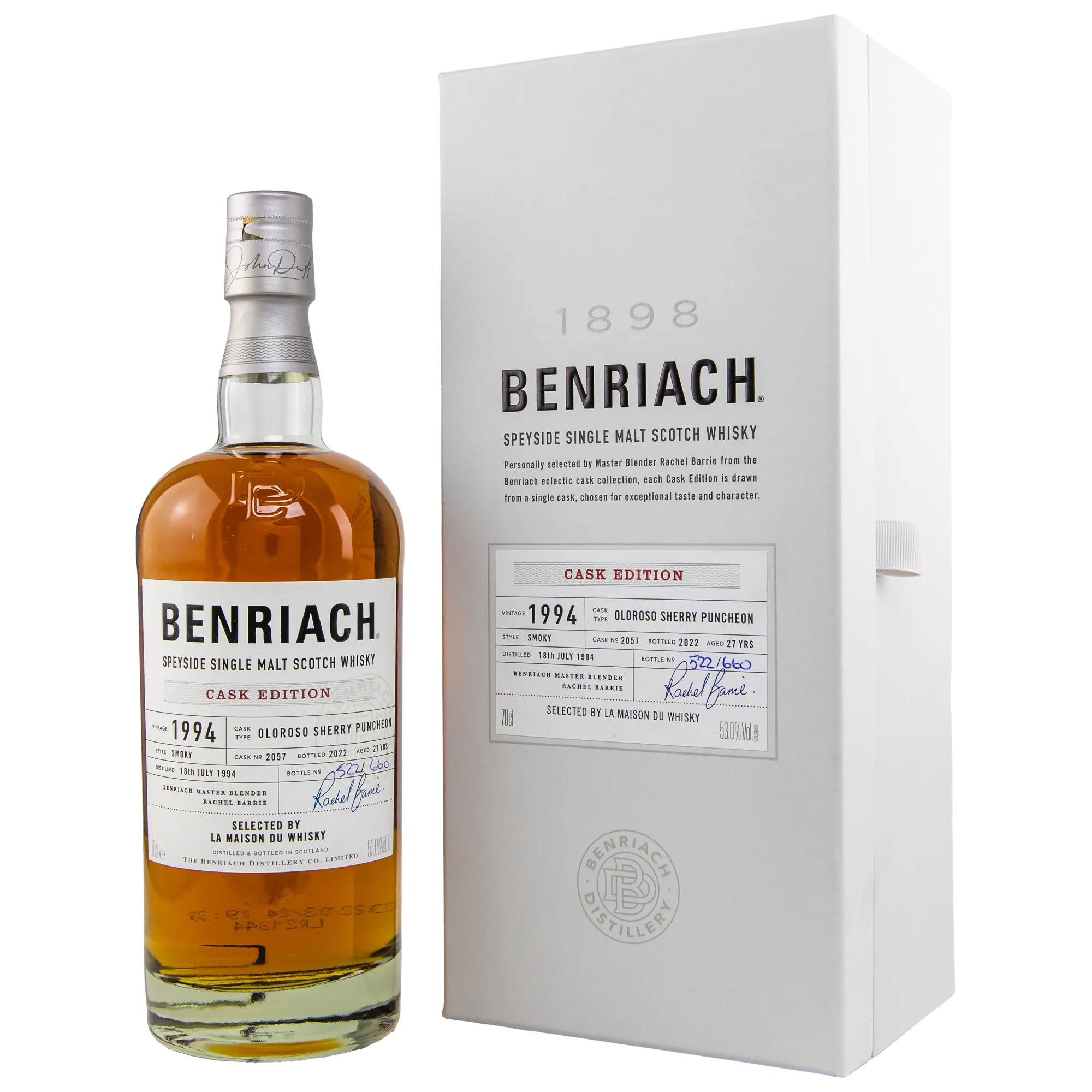 Benriach Cask Edition 27 Year Old, Oloroso Sherry Puncheon Cask, Cask #2057, 2022, 53%