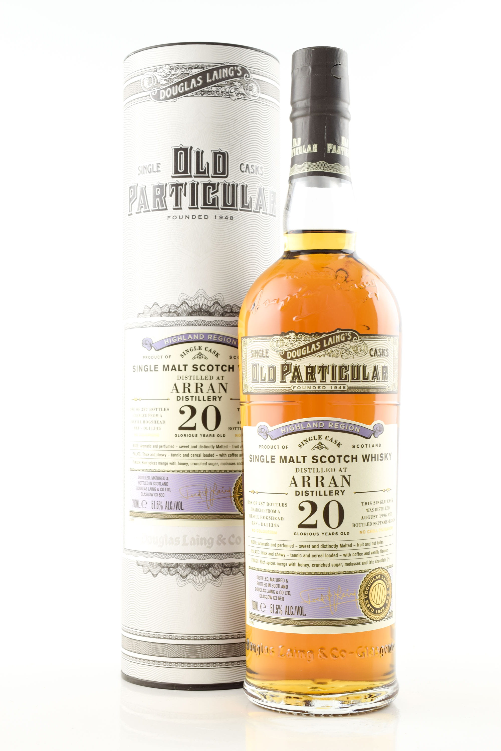Arran 20 Year Old Refill Hogshead 1996/2016 Douglas Laing "Old Particular" 51.5% vol. 0,7l