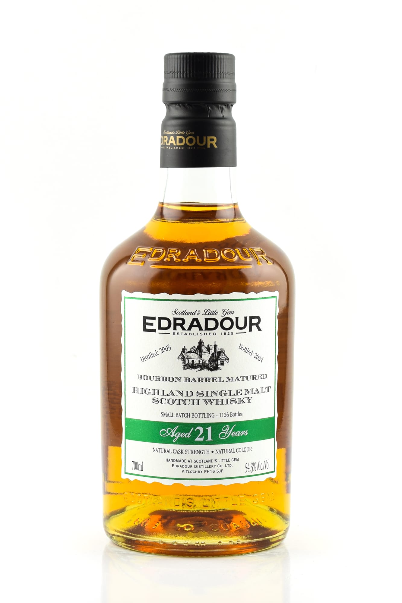 Edradour Bourbon Cask Matured 21 Year Old, Bourbon Cask, Cask #67-73, 2024, 54.3%
