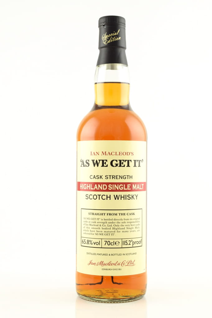 "AS WE GET IT" Highlands Ian MacLeod 65.8% vol. 0,7l "AS WE GET IT" Highlands Ian MacLeod 65.8% vol. 0,7l