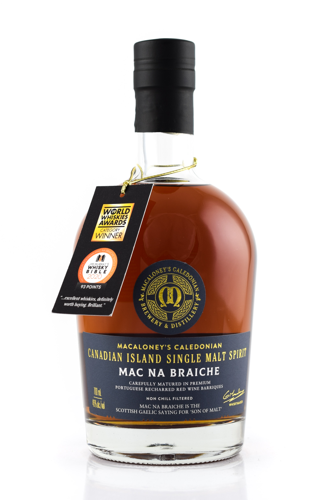 Mac Na Braiche Macaloney's Caledonian Canadian Island Single Malt Spirit 46%vol. 0,7l