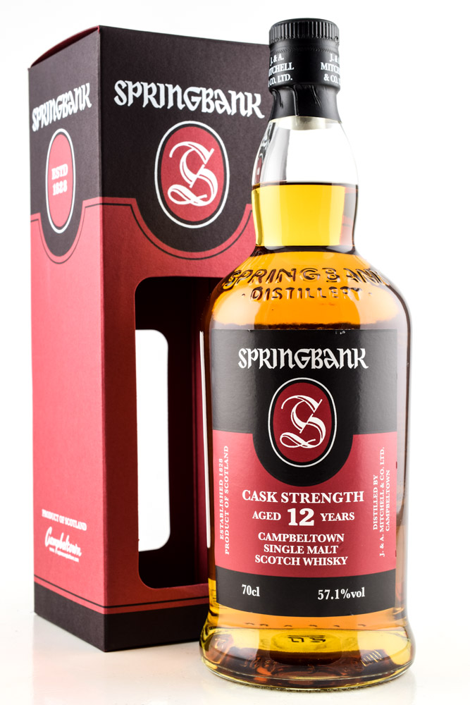 *Springbank 12 year old Cask Strength 57,1%vol. 0,7l - without Gift Box, Label slightly damaged *Springbank 12 year old Cask Strength 57,1%vol. 0,7l - without Gift Box, Label slightly damaged