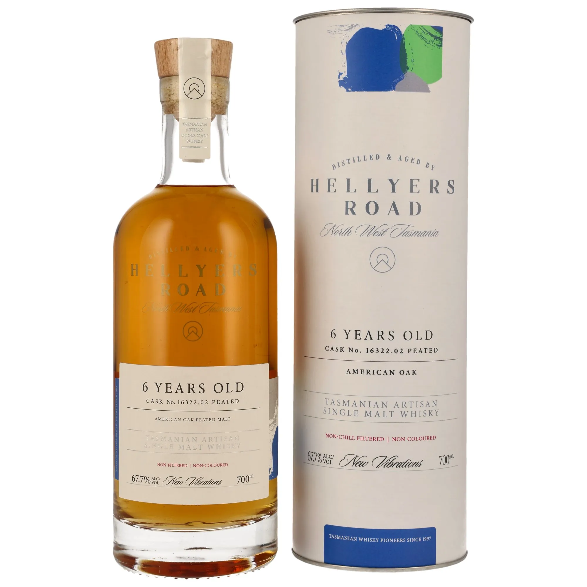 Hellyers Road New Vibrations 6 Year Old, American Oak Cask, Cask #16322.02, 2022, 67.7%