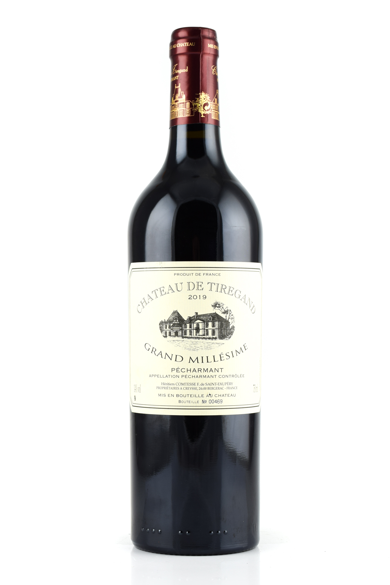 Pécharmant 2019 Bergerac Chateau de Tiregand Grand Millésime 14%vol. 0,75l Pécharmant 2019 Bergerac Chateau de Tiregand Grand Millésime 14%vol. 0,75l
