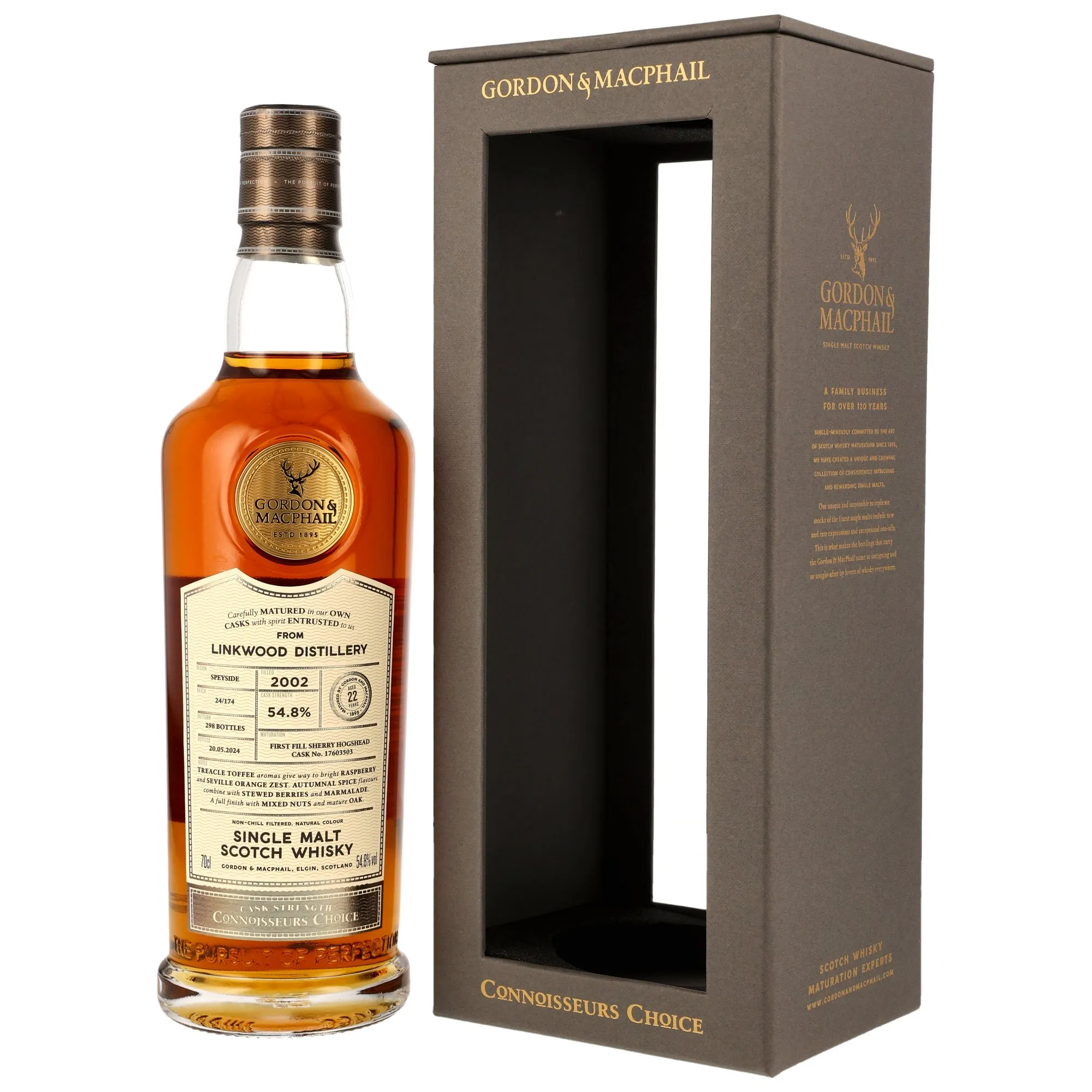 Linkwood Connoisseurs Choice 22 Year Old, Sherry Cask, Cask #17603503, 2002, Gordon & MacPhail, 54.8%