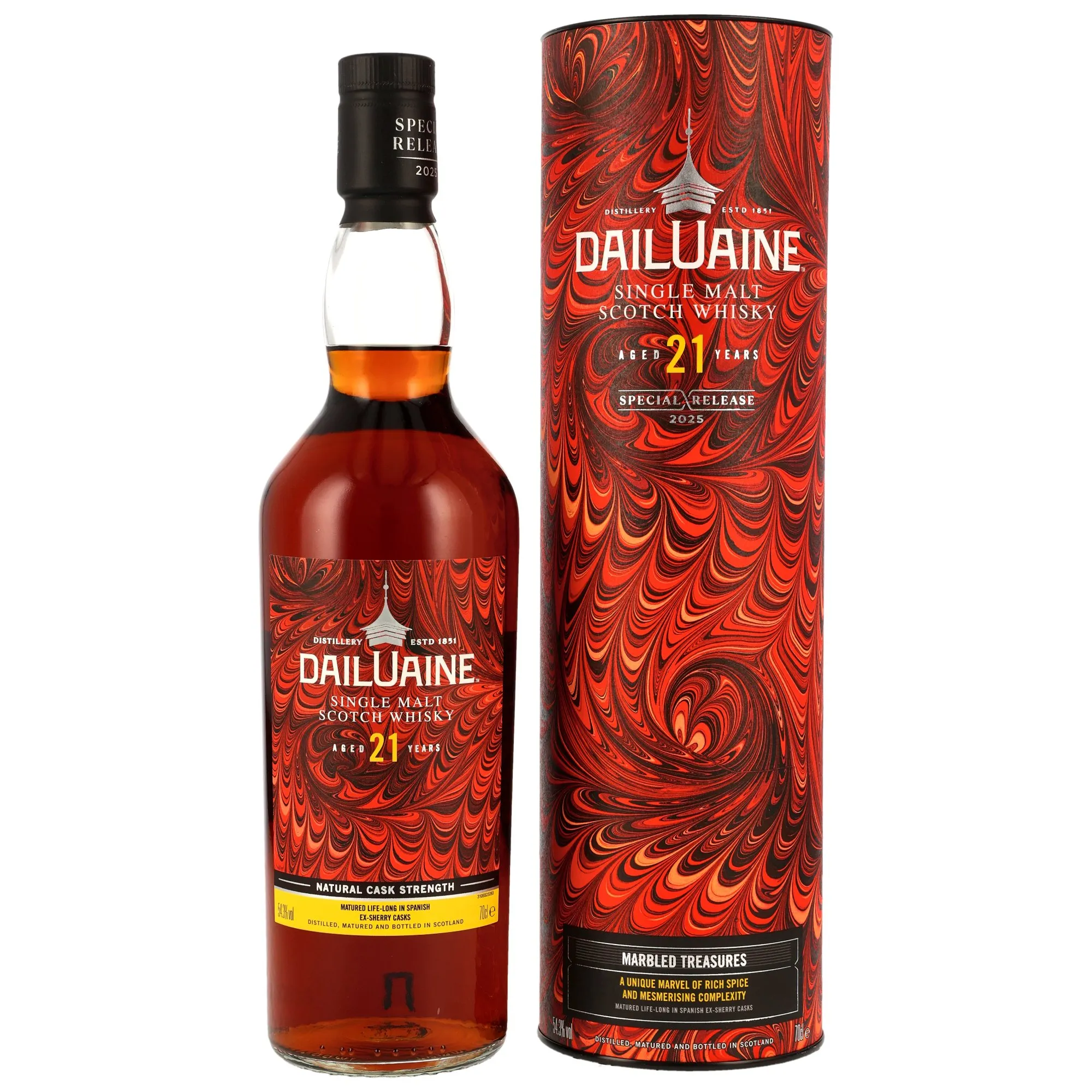 Dailuaine Diageo Special Releases 2025 Marbled Treasures 21 Year Old, Refill Cask & Sherry Cask, 2025, 54.3%