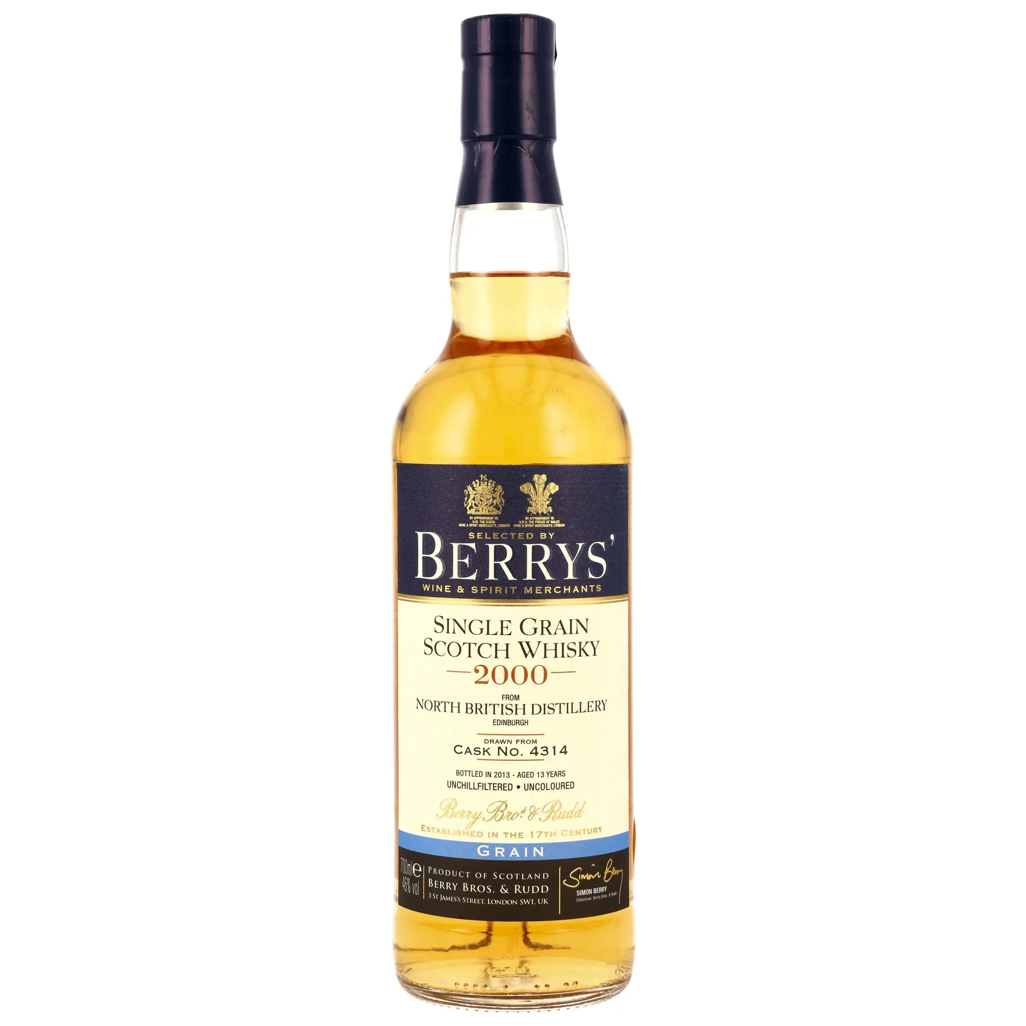 North British 2013/2026 - 13 Year Old - Grain - #4314 (Berry Bros & Rudd)