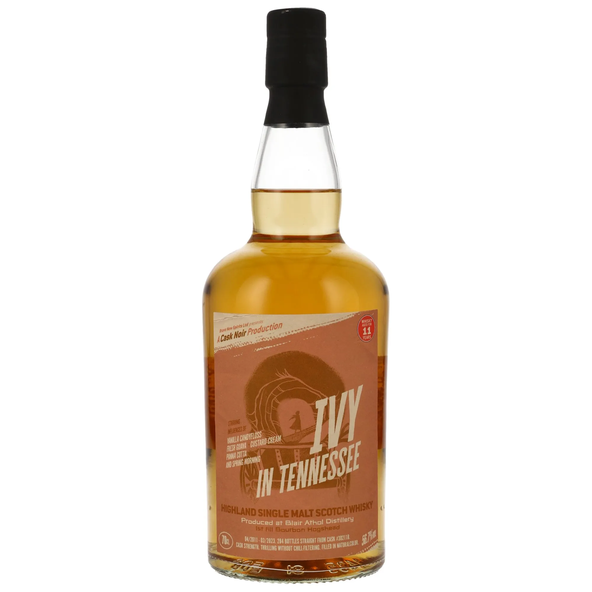 Blair Athol Cask Noir Ivy in Tennessee 11 Year Old, First-fill Bourbon Hogshead Cask, Cask #302118, 2011, Brave New Spirits, 56.7%