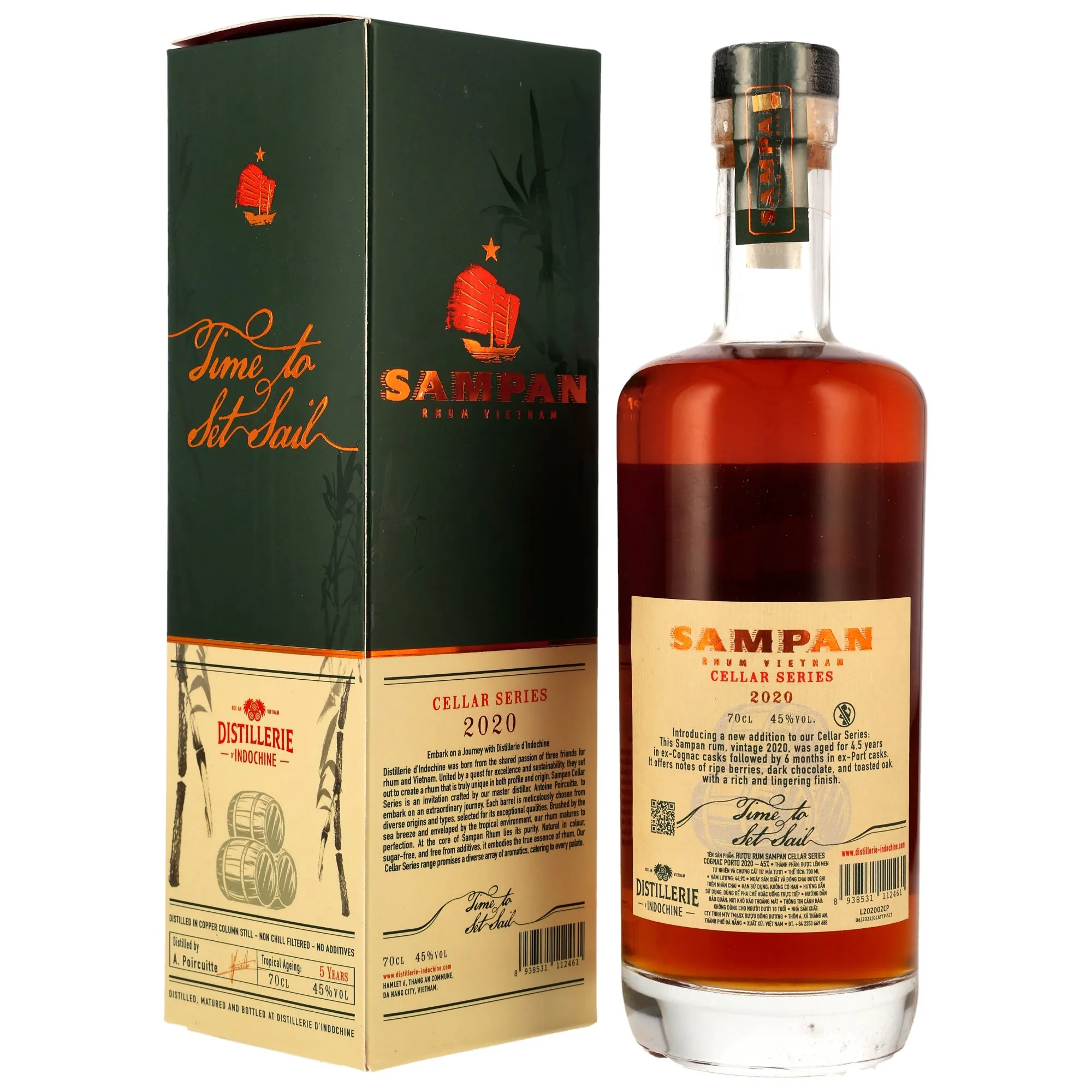 SAMPAN Rhum 2020/2025 - 5 Jahre - Cognac-Porto Cask - Cellar Series (Vietnam)