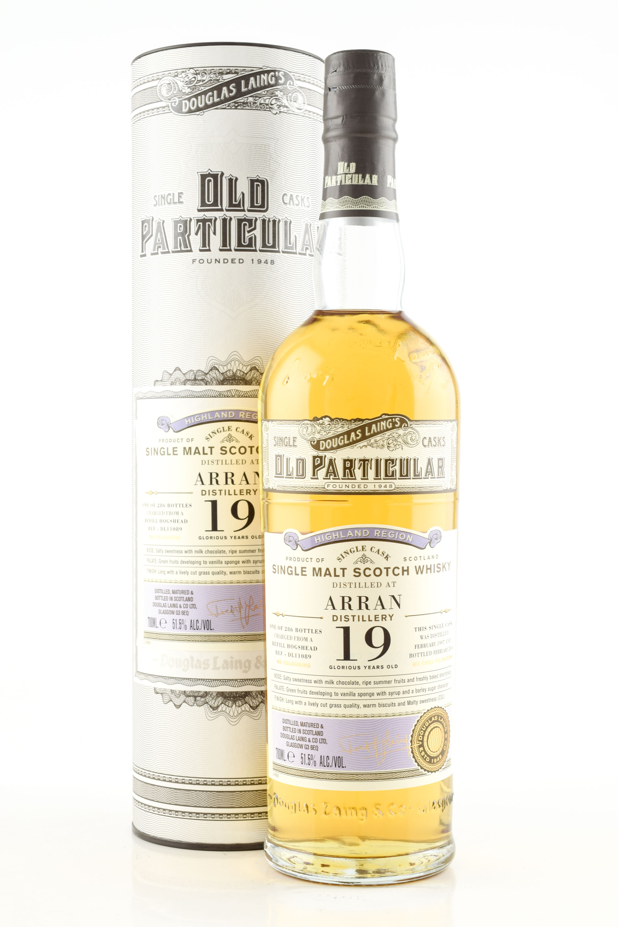 Arran 19 Year Old Refill Hogshead 1997/2016 Douglas Laing "Old Particular" 51.5% vol. 0,7l