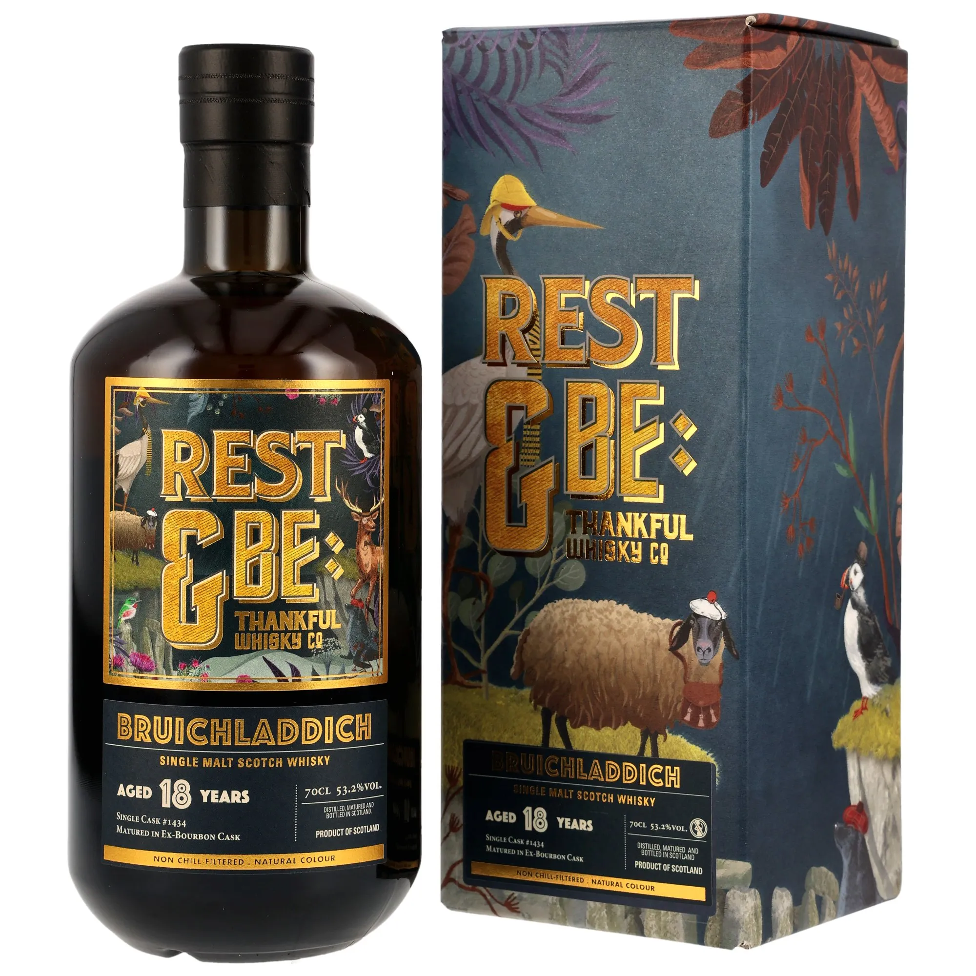 Bruichladdich Rest & Be Thankful Whisky Co 18 Year Old, Bourbon Cask, Cask #1434, 2004, Rest & Be Thankful Whisky Co, 53.2%