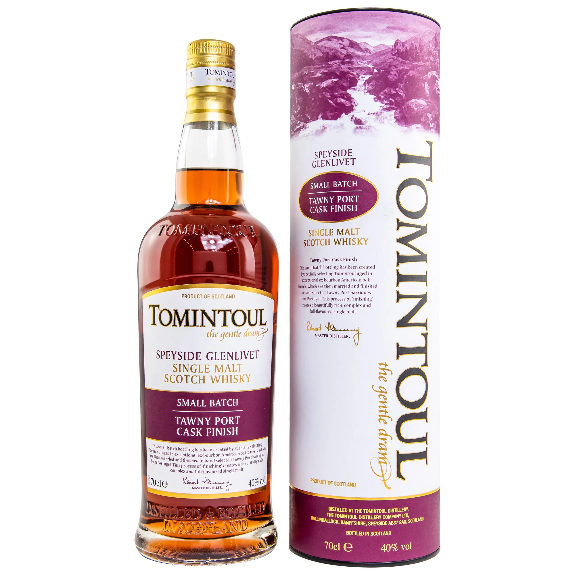 Tomintoul Tawny Port Cask Finish, Ex-Bourbon & Tawny Port Cask, 2022, 40%