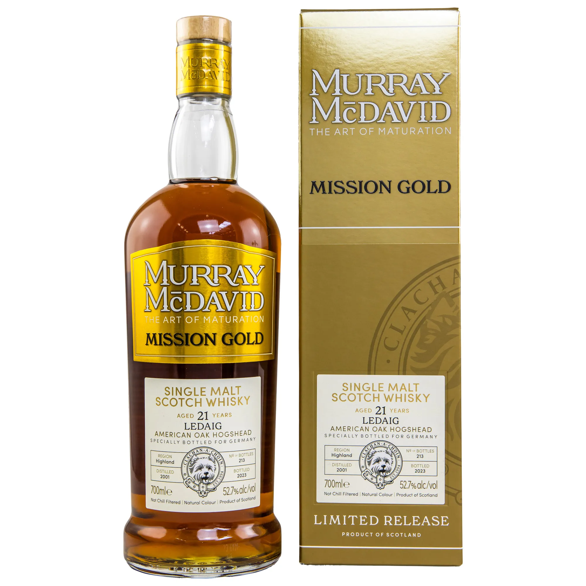 Ledaig Mission Gold 21 Year Old, American Oak Hogshead & Margaux Wine Cask, Cask #800117, 2001, Murray McDavid, 52.7%