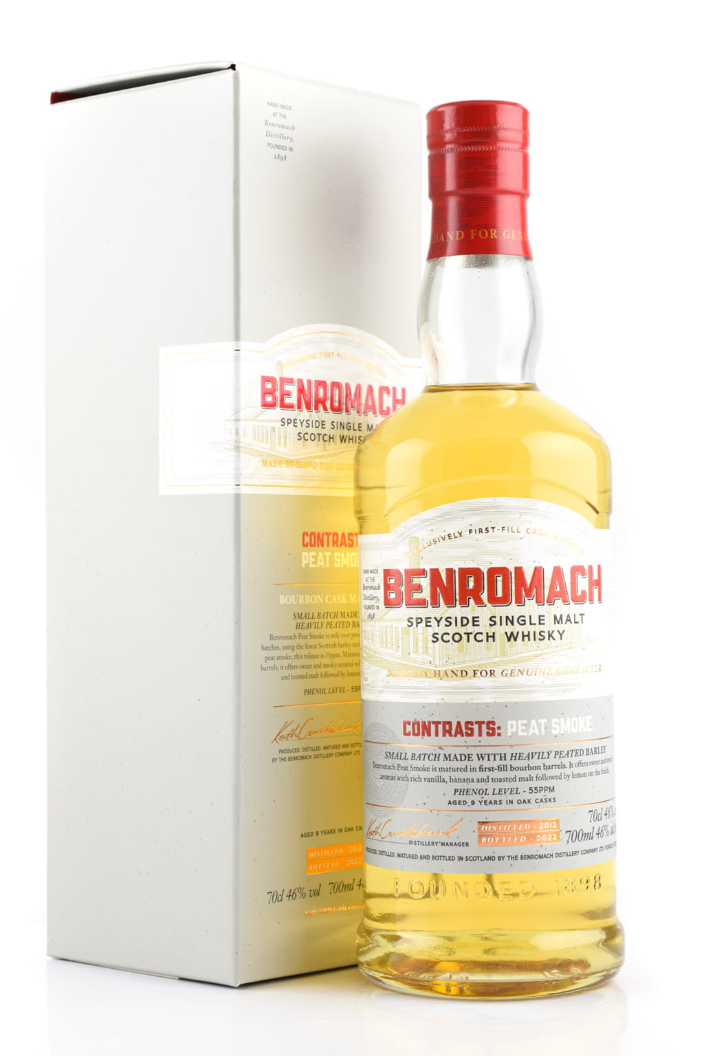 Benromach Contrasts: Peat Smoke Bourbon 9 Year Old, Bourbon Cask, 2022, 46%