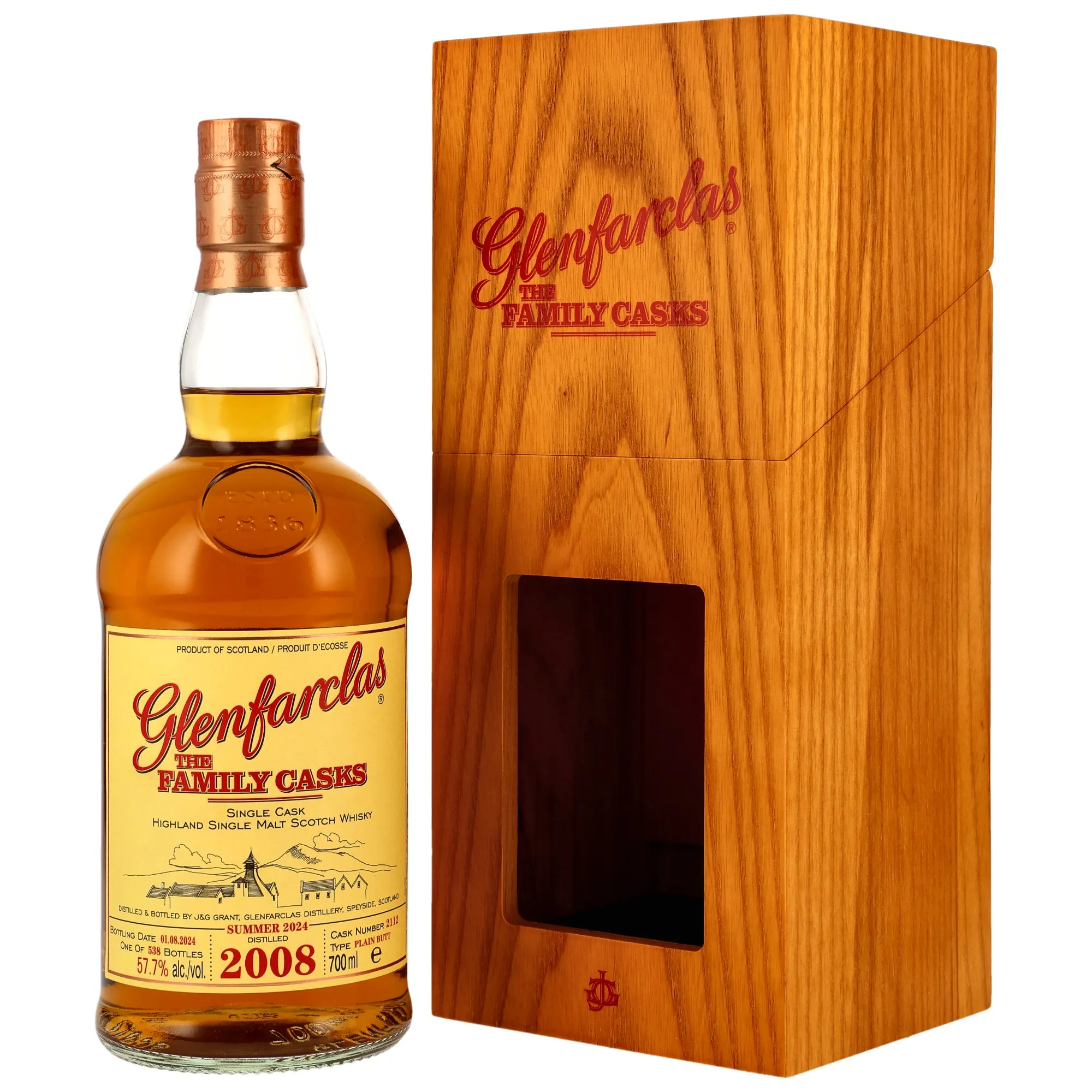 Glenfarclas 2008/2024 - Family Casks - Plain Butt #2112 - Summer 2024