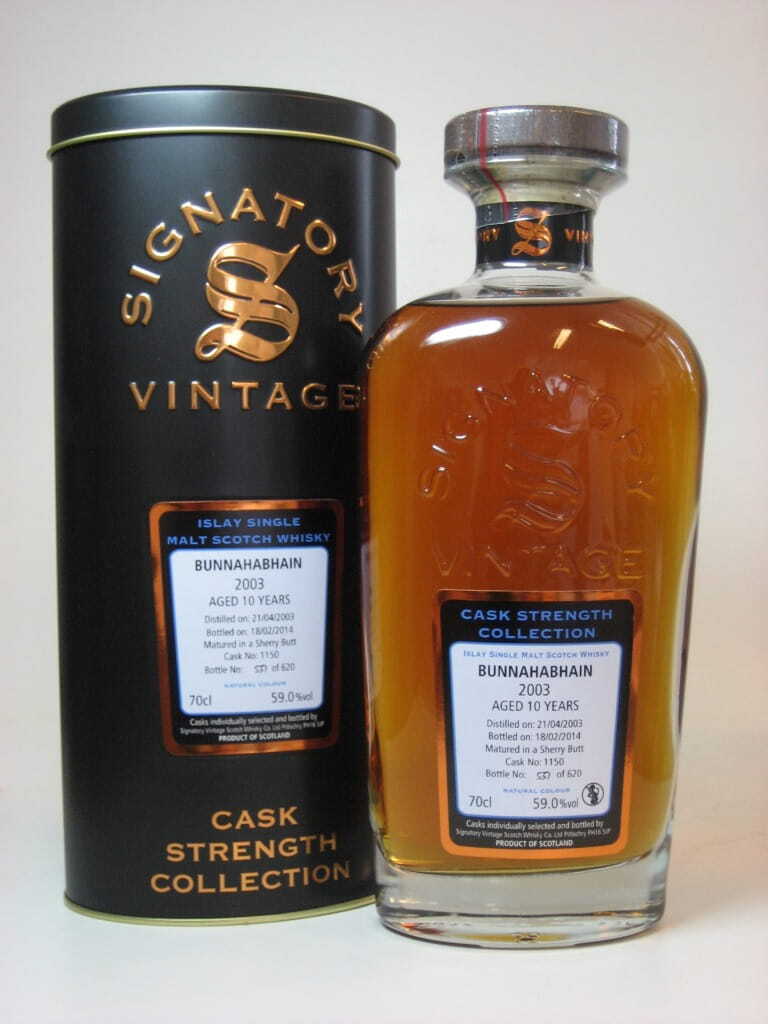 Bunnahabhain 10 Jahre 2003/2014 Sherry Butt Signatory Cask Strength Coll. 59%vol. 0,7l