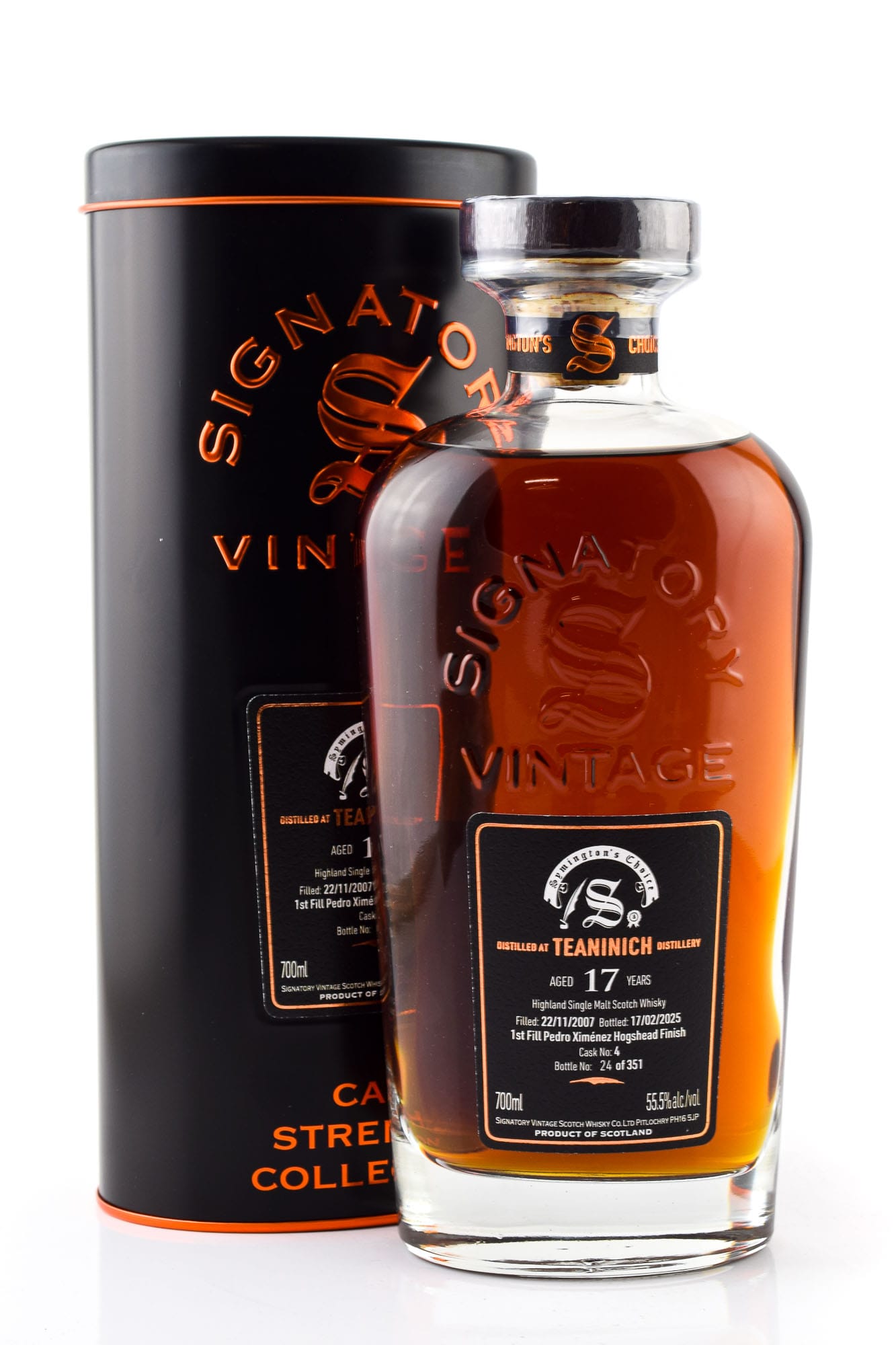 Teaninich 17 year old 1st-fill Pedro Ximénez Sherry Hogshead #4 Finish Signatory Symington’s Choice