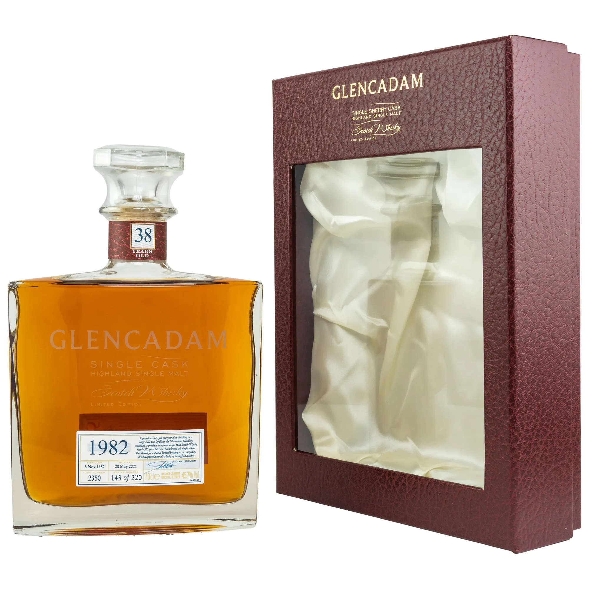 Glencadam 1982/2021 38 Year Old, White Port Cask, Cask #2350, 2021, 45.7%